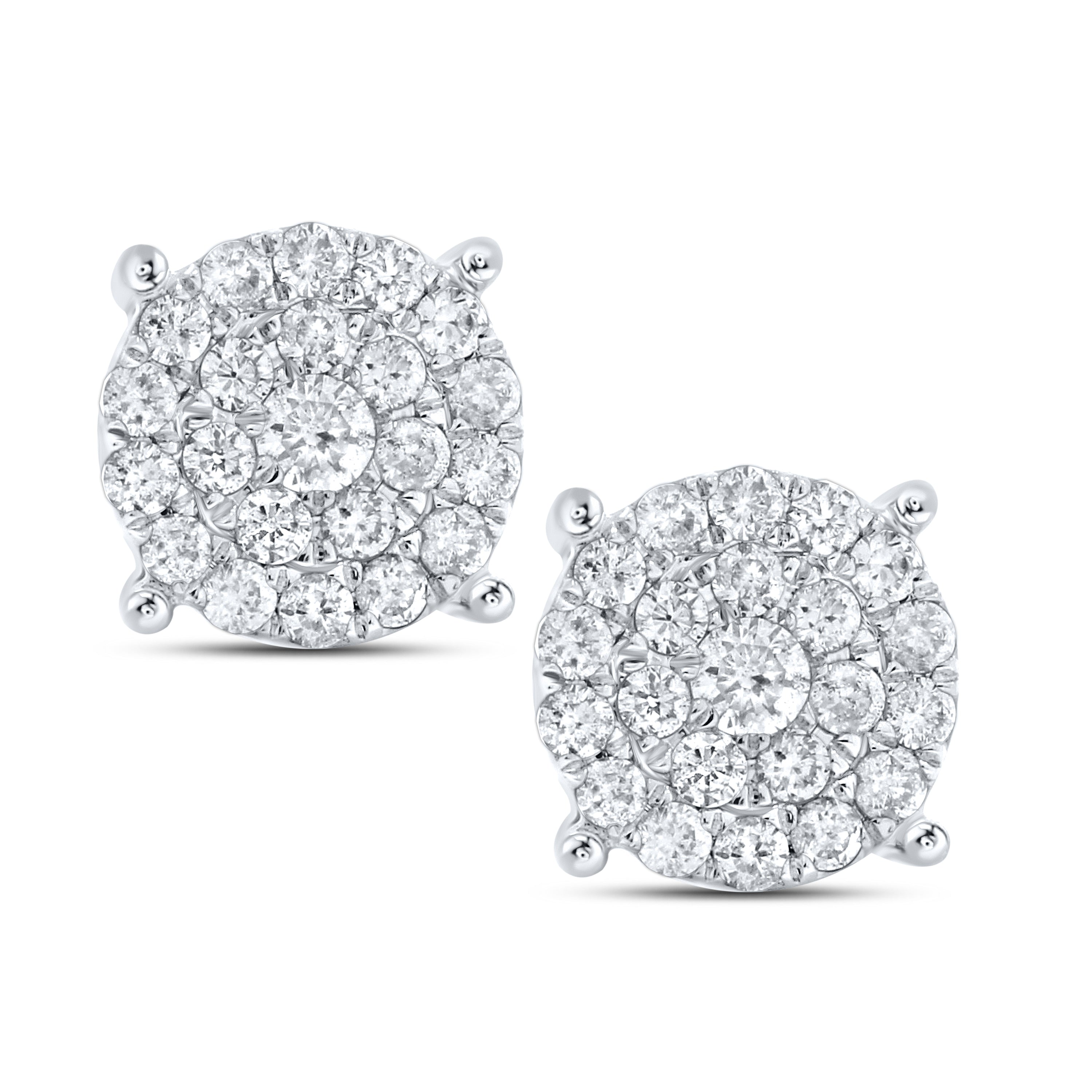 10KT White GOLD 0.70 CTW Diamond Earrings