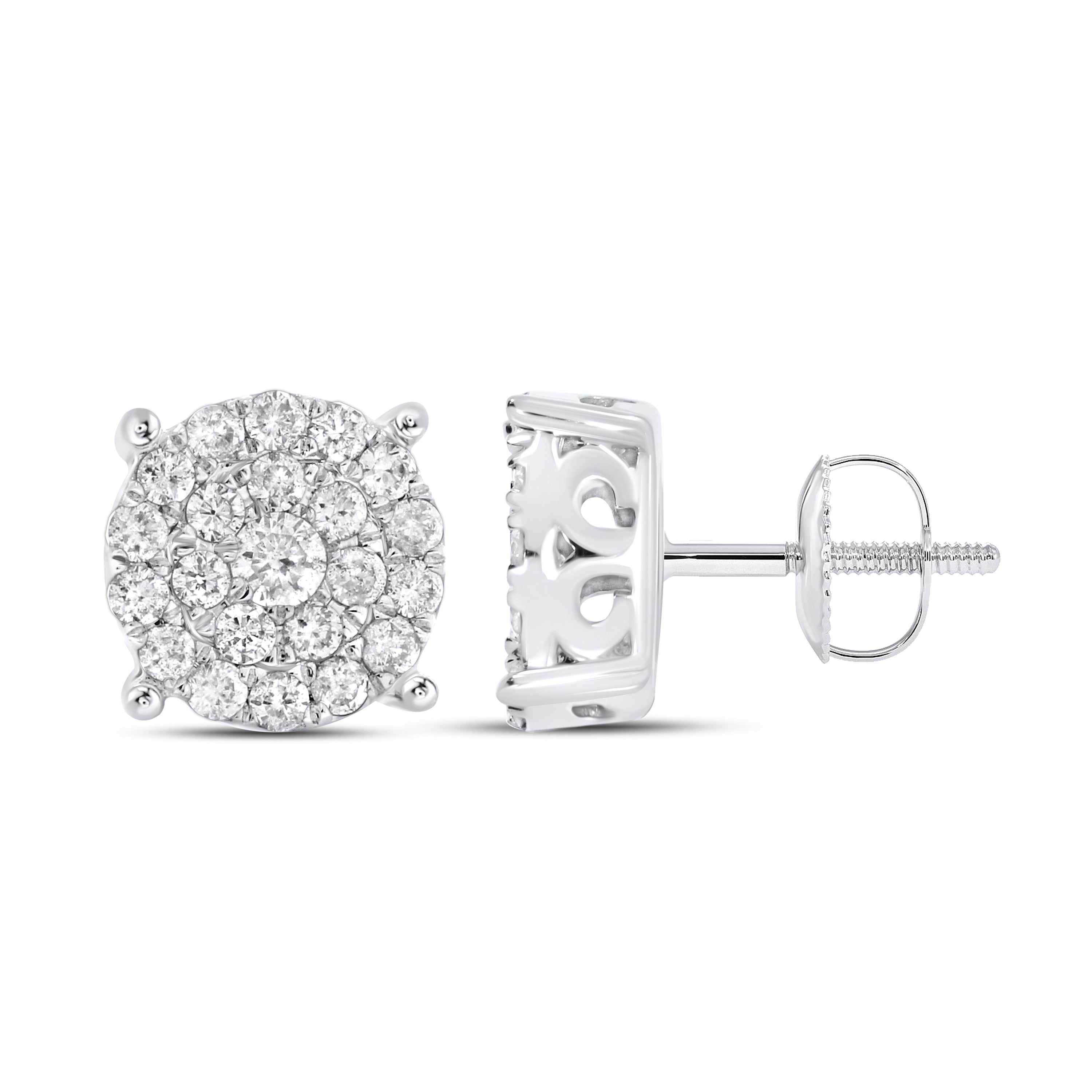 10KT White GOLD 0.70 CTW Diamond Earrings