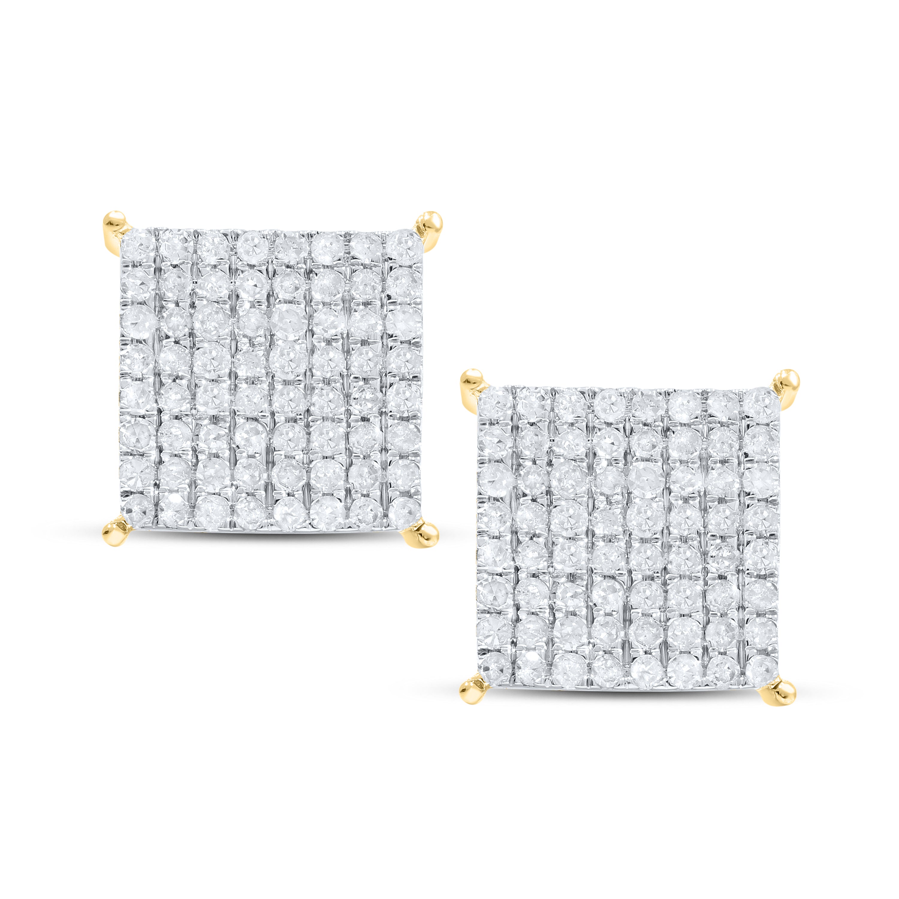 10KT Yellow Gold 0.98 CTW Natural Diamond Earrings