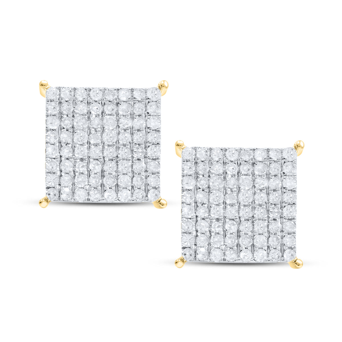 10KT YELLOW GOLD 1.01 CTW Natural DIAMOND EARRINGS