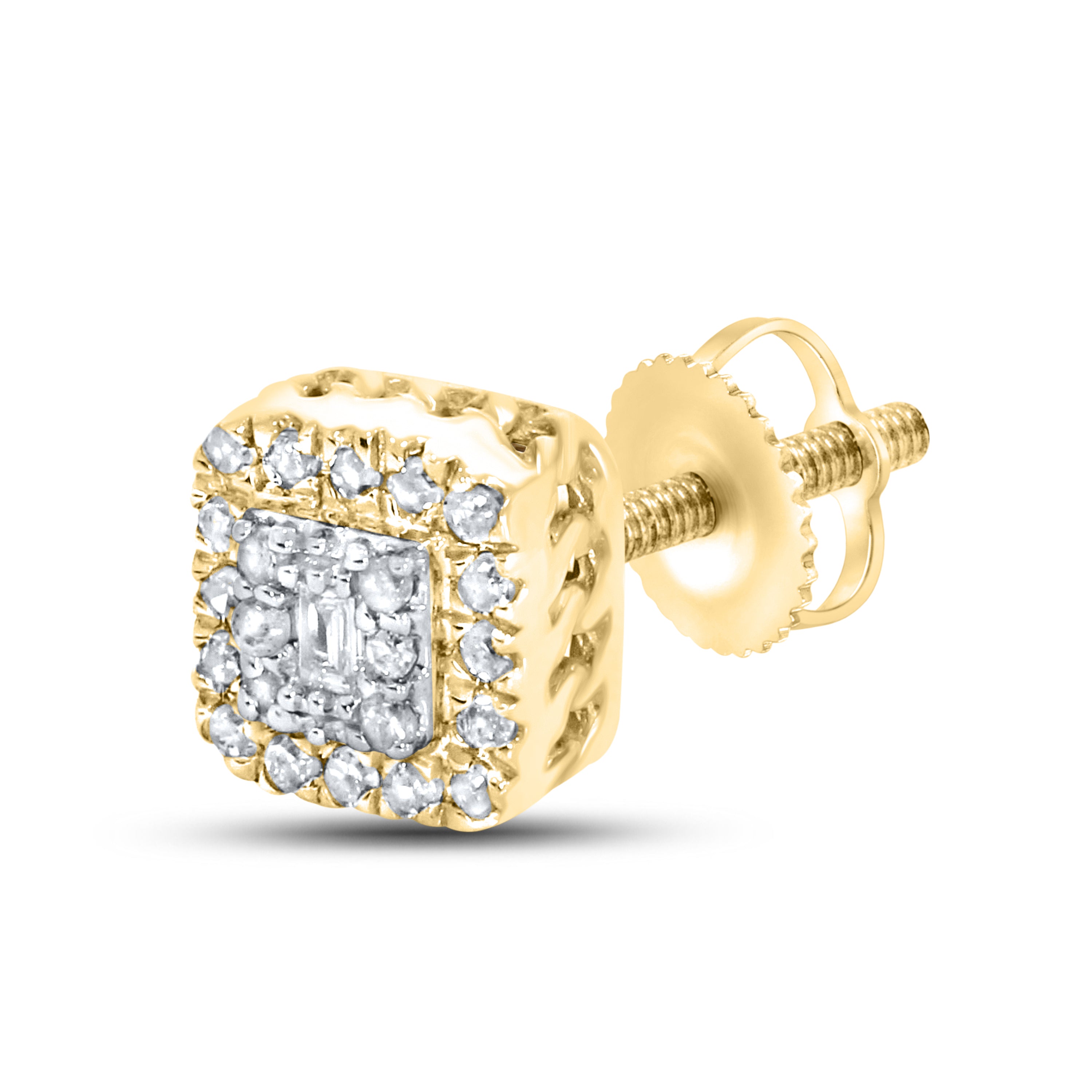 10k Yellow Gold 0.15 ctw Diamond Earrings