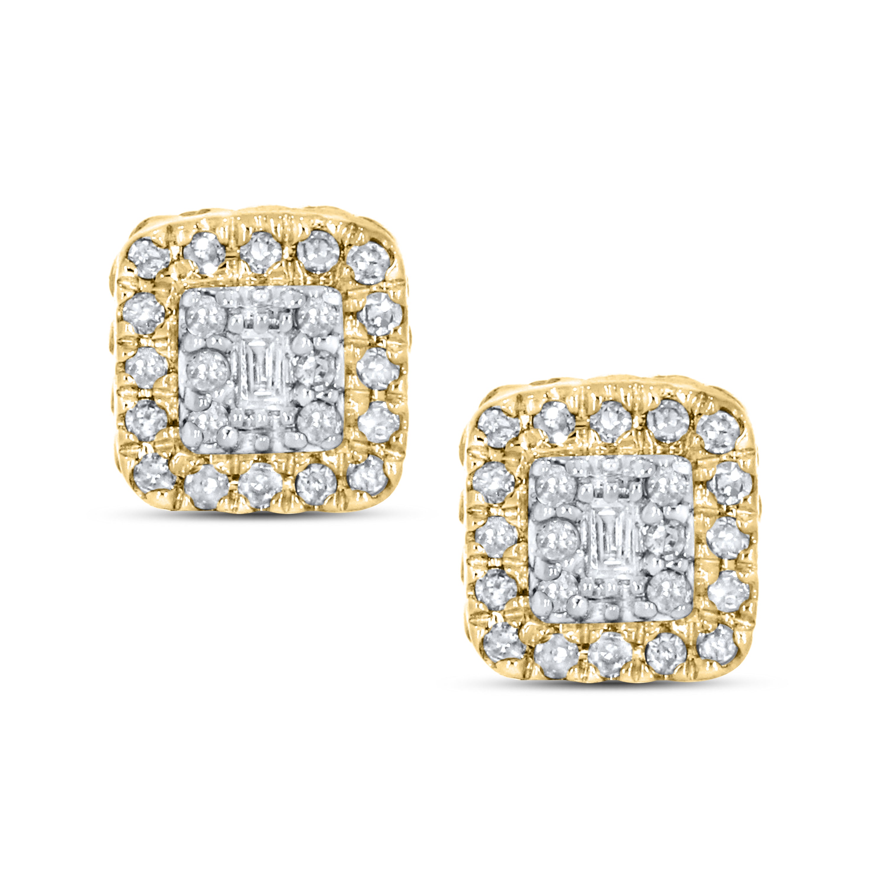 10k Yellow Gold 0.15 ctw Diamond Earrings