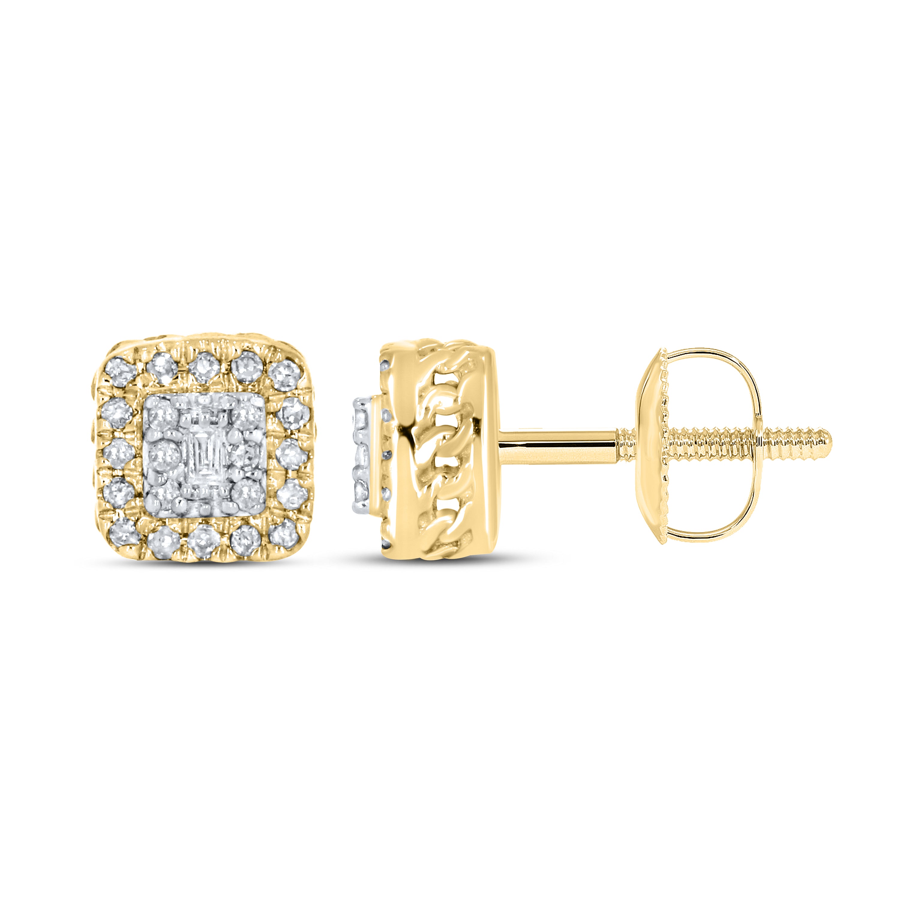 10k Yellow Gold 0.15 ctw Diamond Earrings