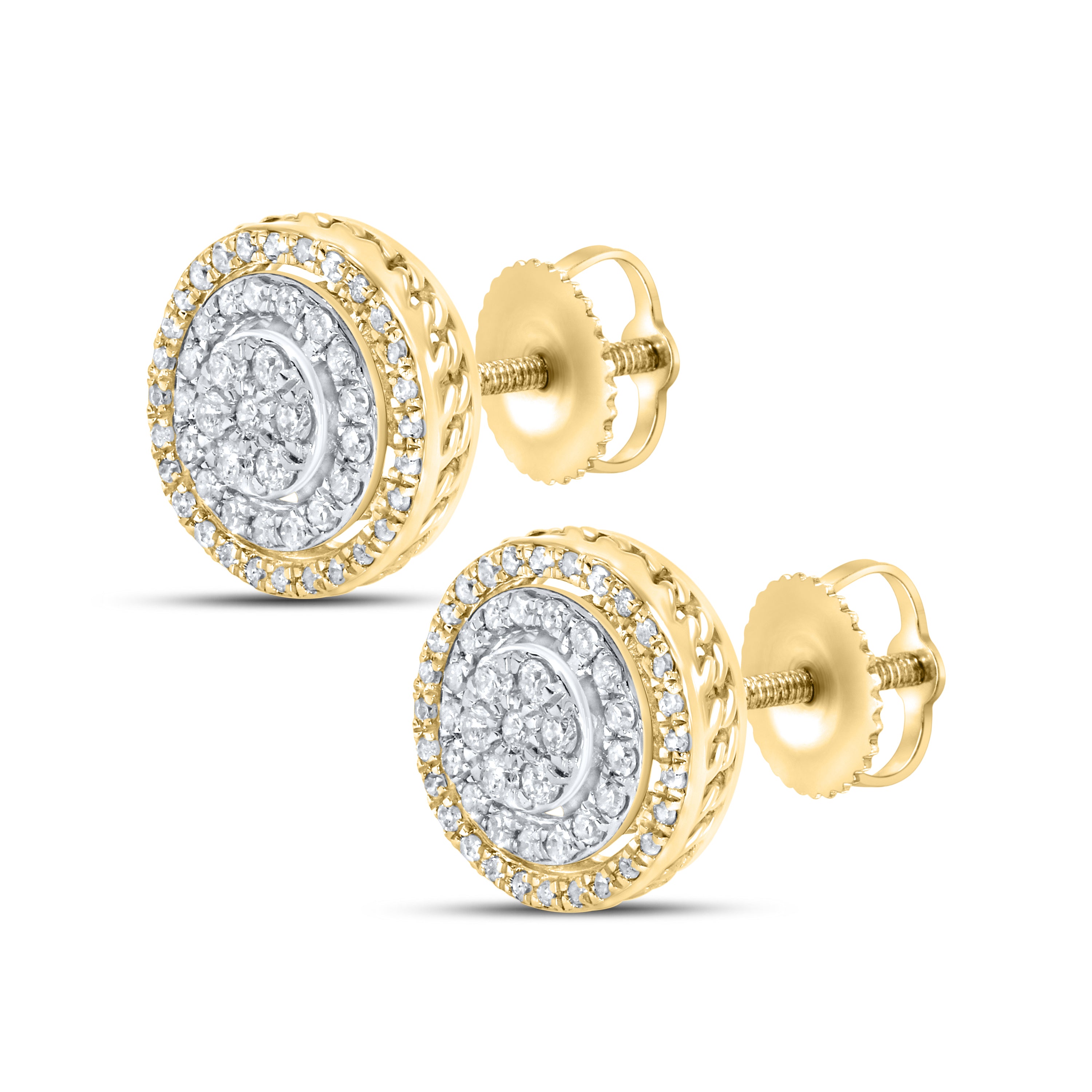 10k Yellow Gold 0.6 ctw Diamond Earrings