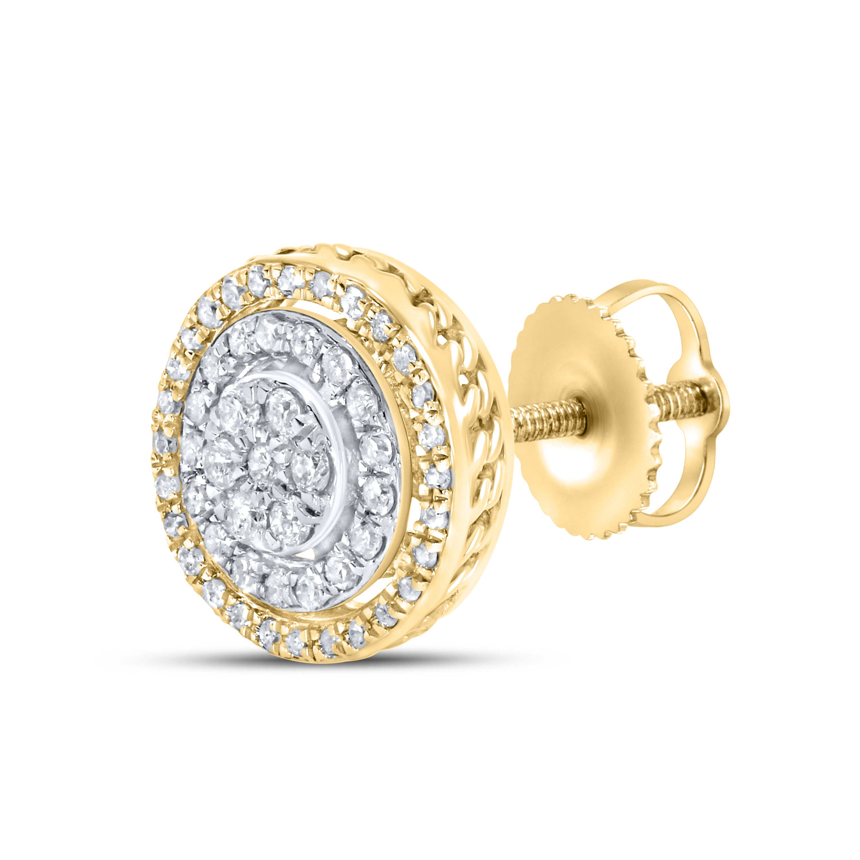 10k Yellow Gold 0.6 ctw Diamond Earrings