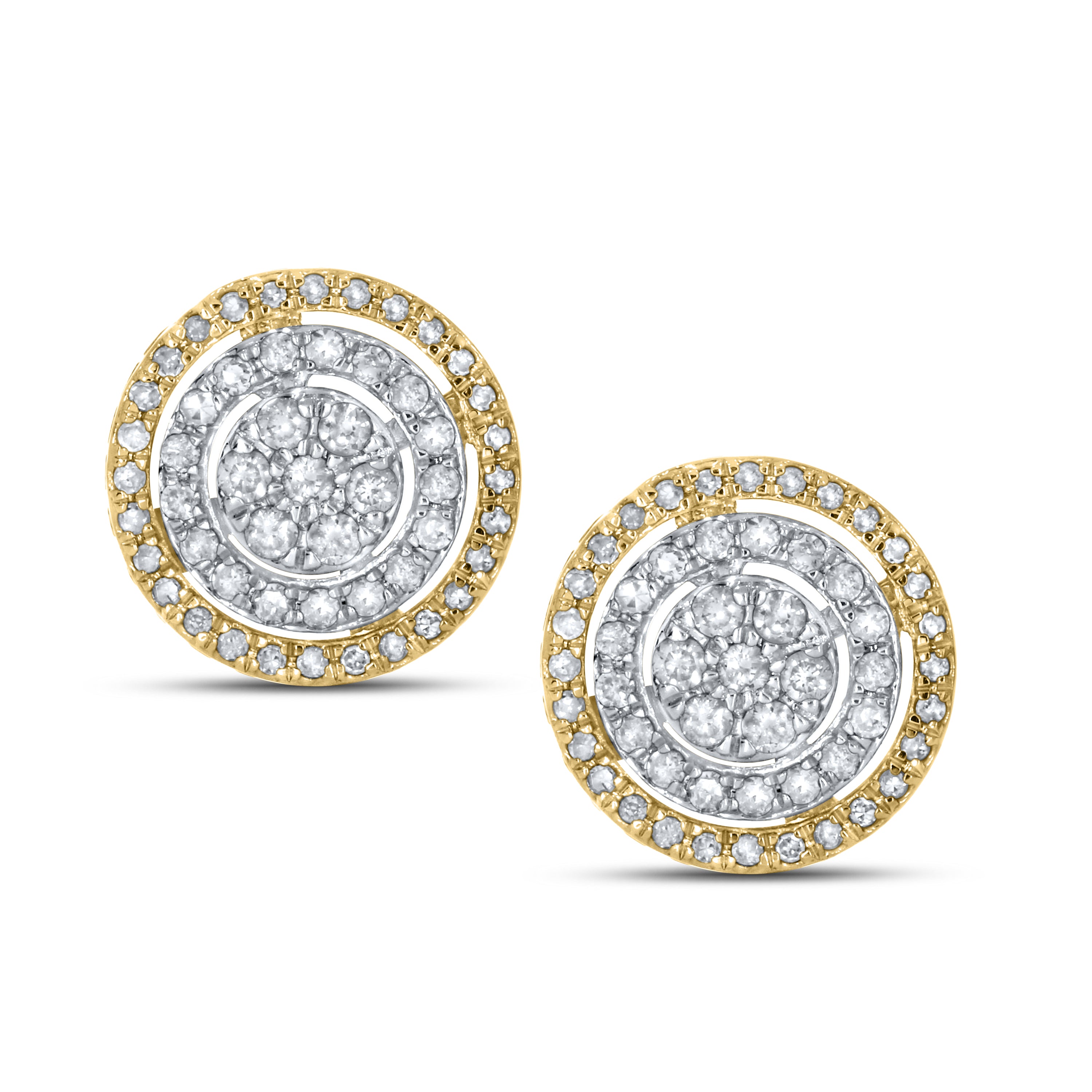 10k Yellow Gold 0.6 ctw Diamond Earrings