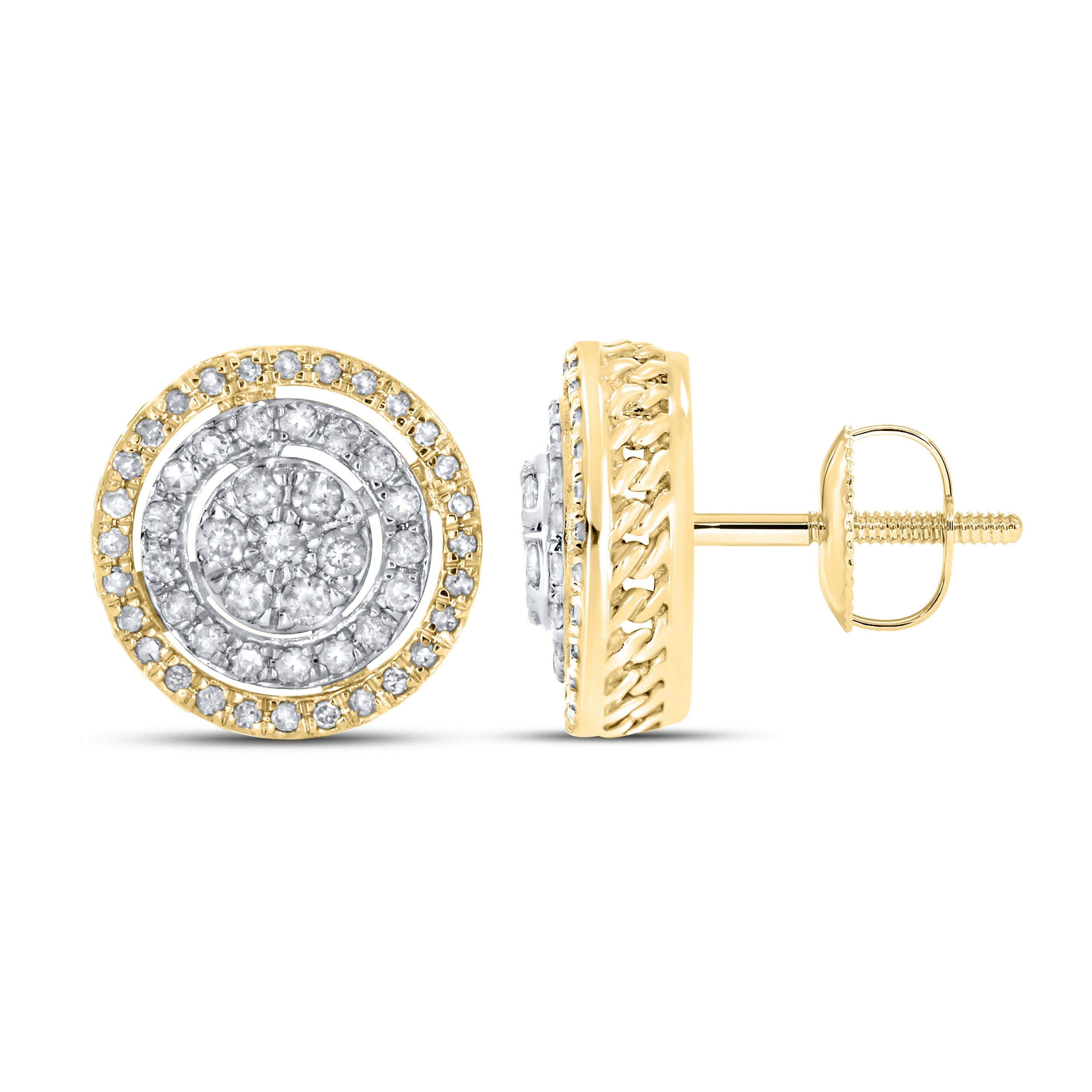 10k Yellow Gold 0.6 ctw Diamond Earrings