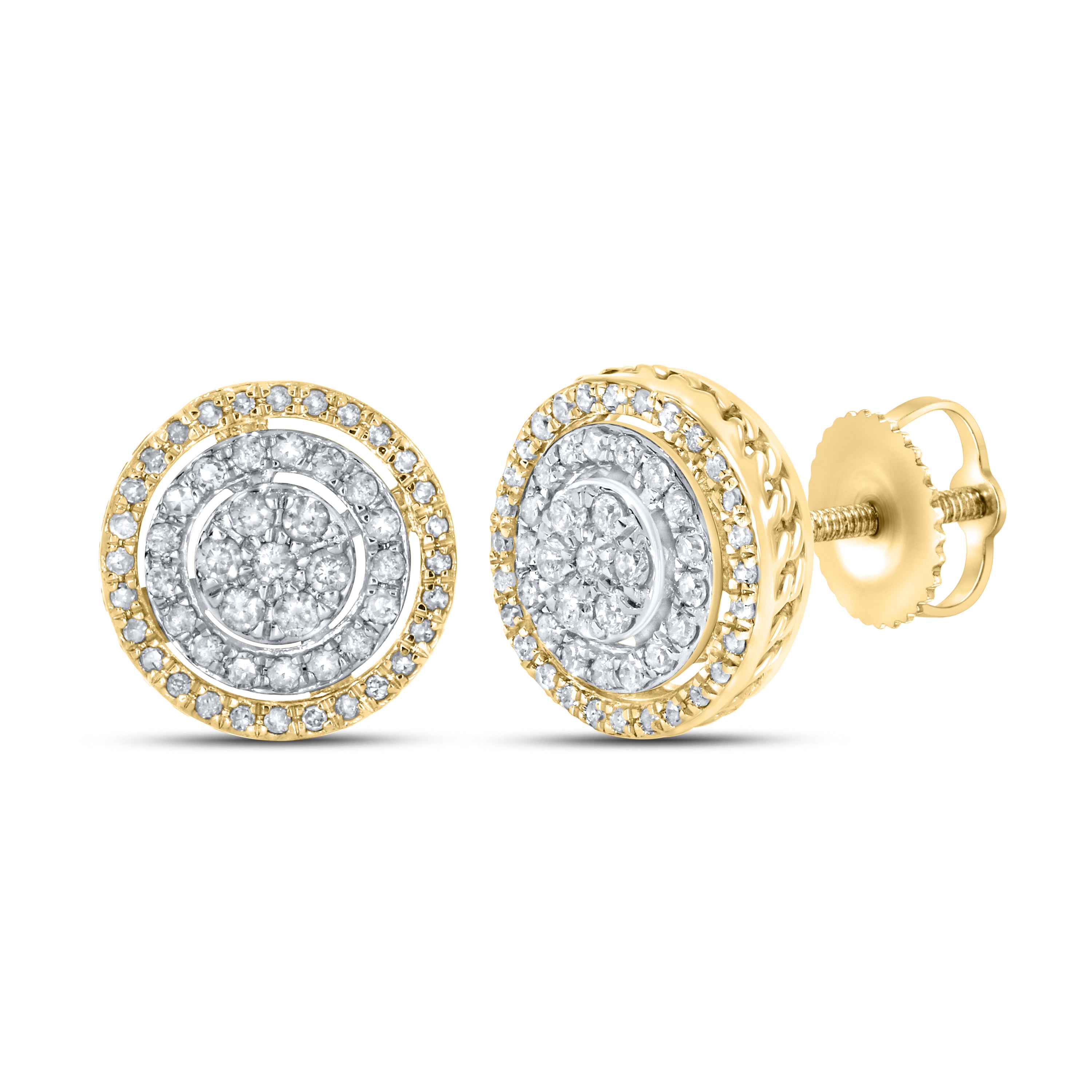 10k Yellow Gold 0.6 ctw Diamond Earrings