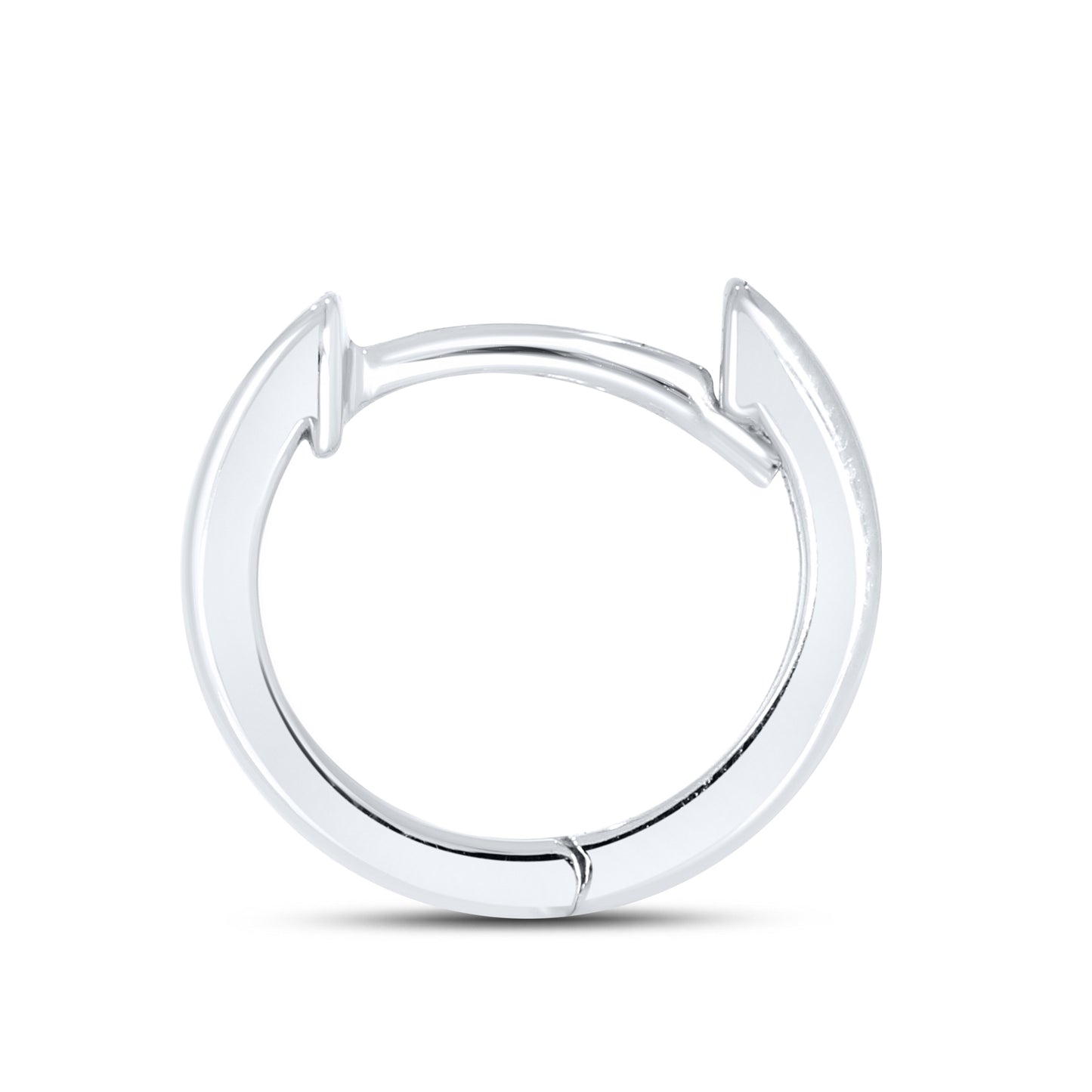 10K WHITE GOLD NATURAL DIAMOND HOOPS 0.15CTW