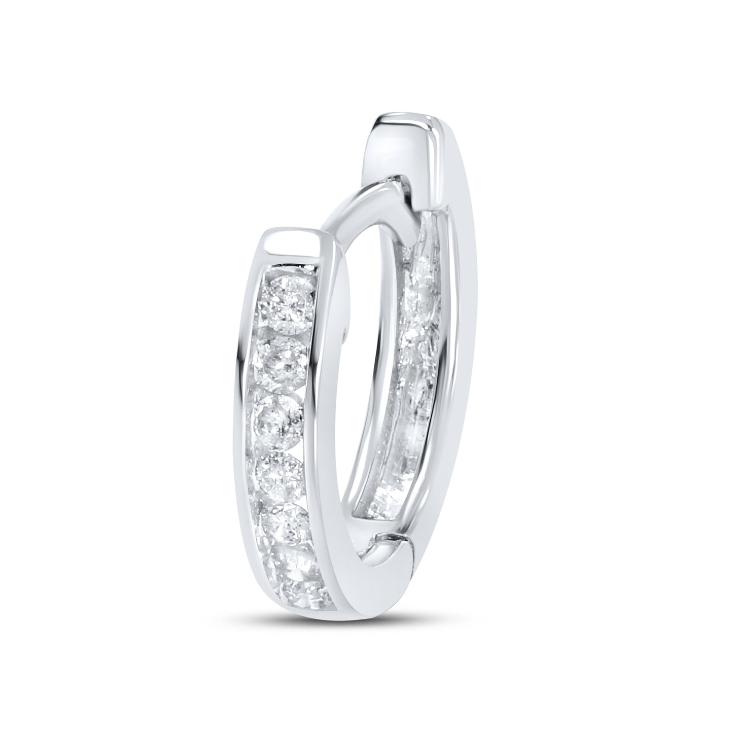 10K WHITE GOLD NATURAL DIAMOND HOOPS 0.15CTW