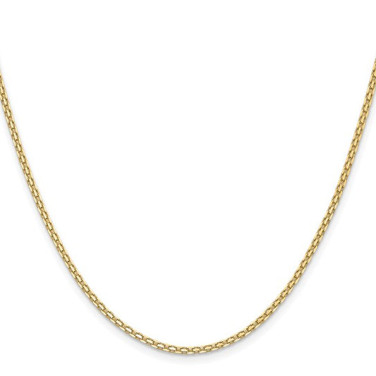 14KT Yellow Gold 20 inch 1.8mm Lightweight Flat Bismark with Lobster Clasp Chain