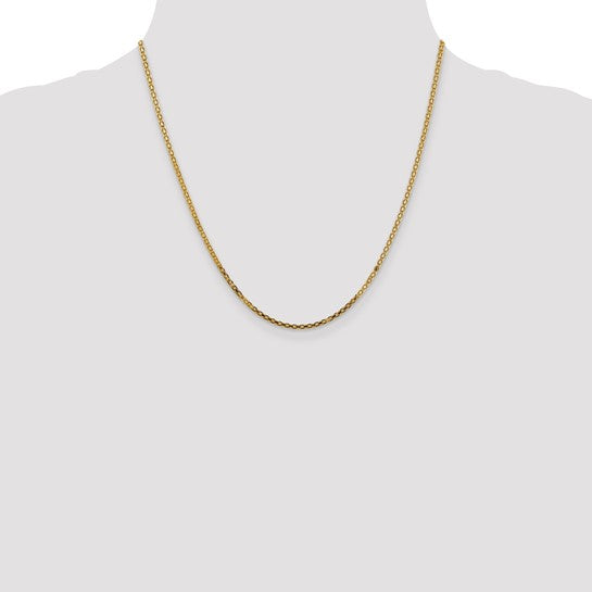 14KT Yellow Gold 20 inch 1.8mm Lightweight Flat Bismark with Lobster Clasp Chain