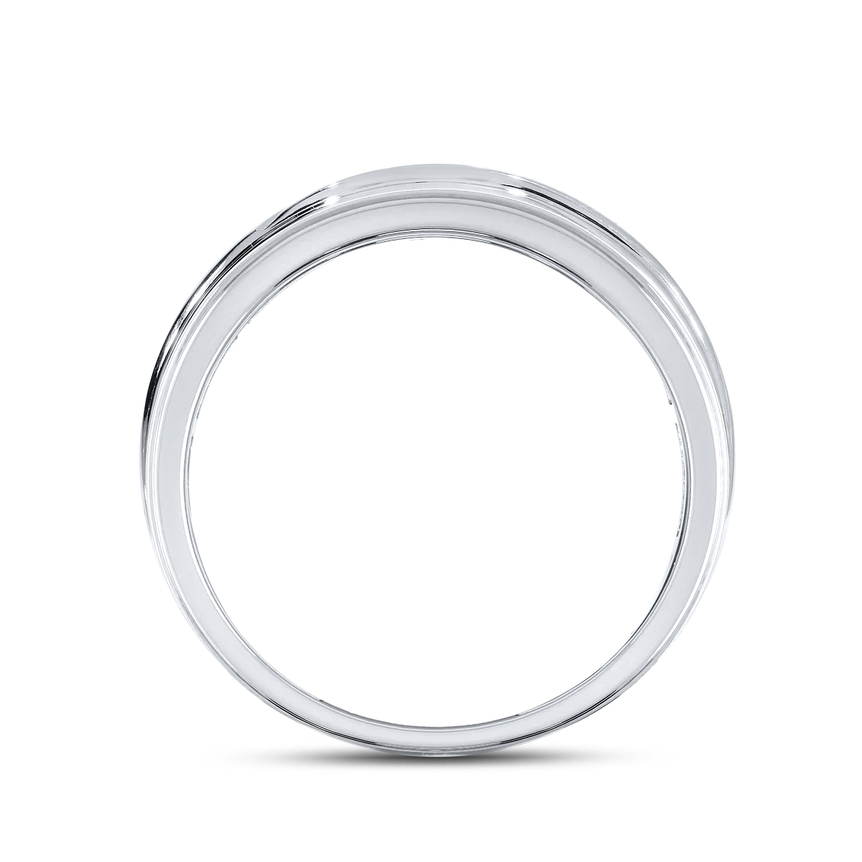 10K WHITE GOLD BLACK DIAMOND MEN’S  BAND 0.09 CTW