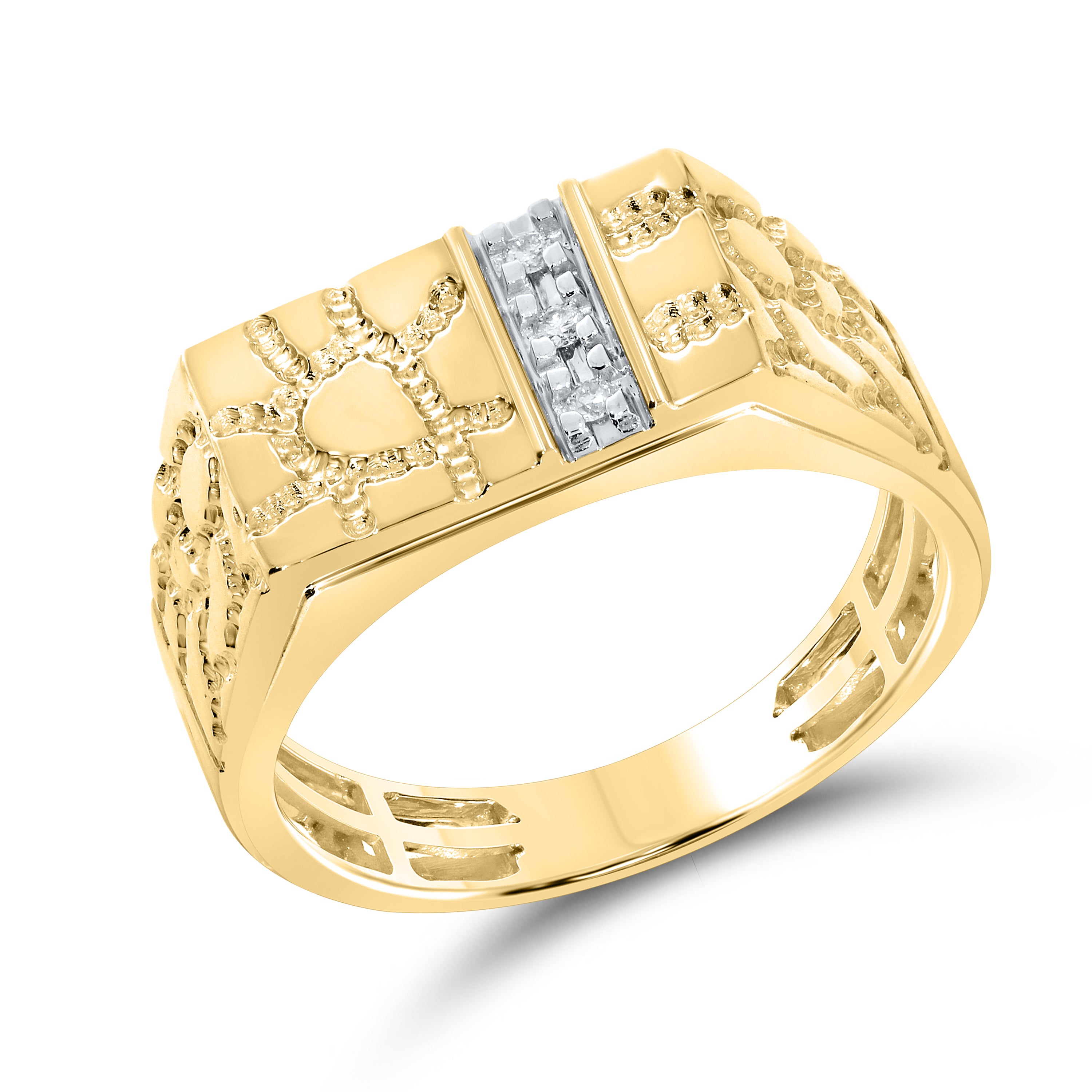 10kt Yellow Gold 0.04 CTW Men’s Diamond Ring