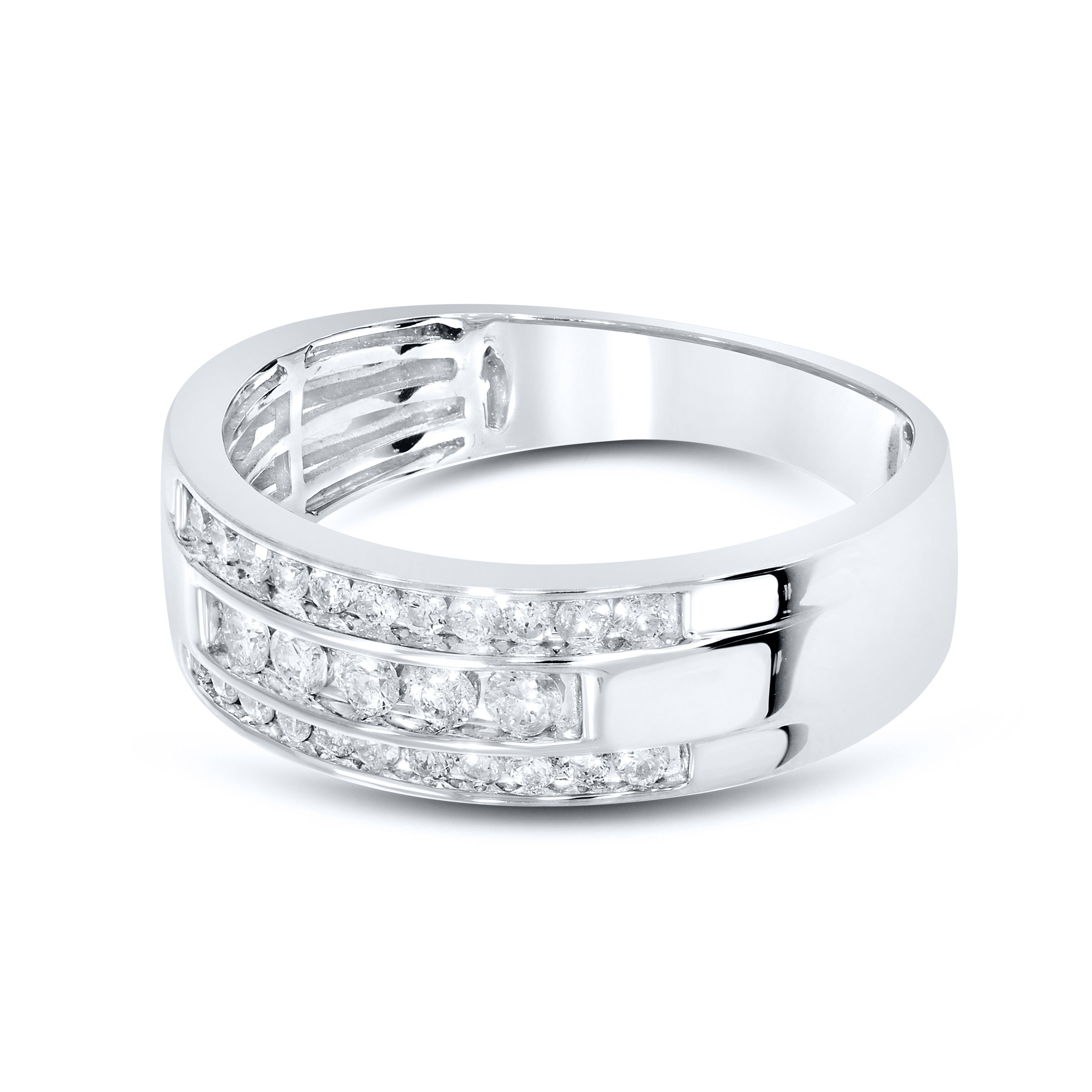 14K WHITE GOLD  DIAMOND MEN’S  BAND 0.55 CTW