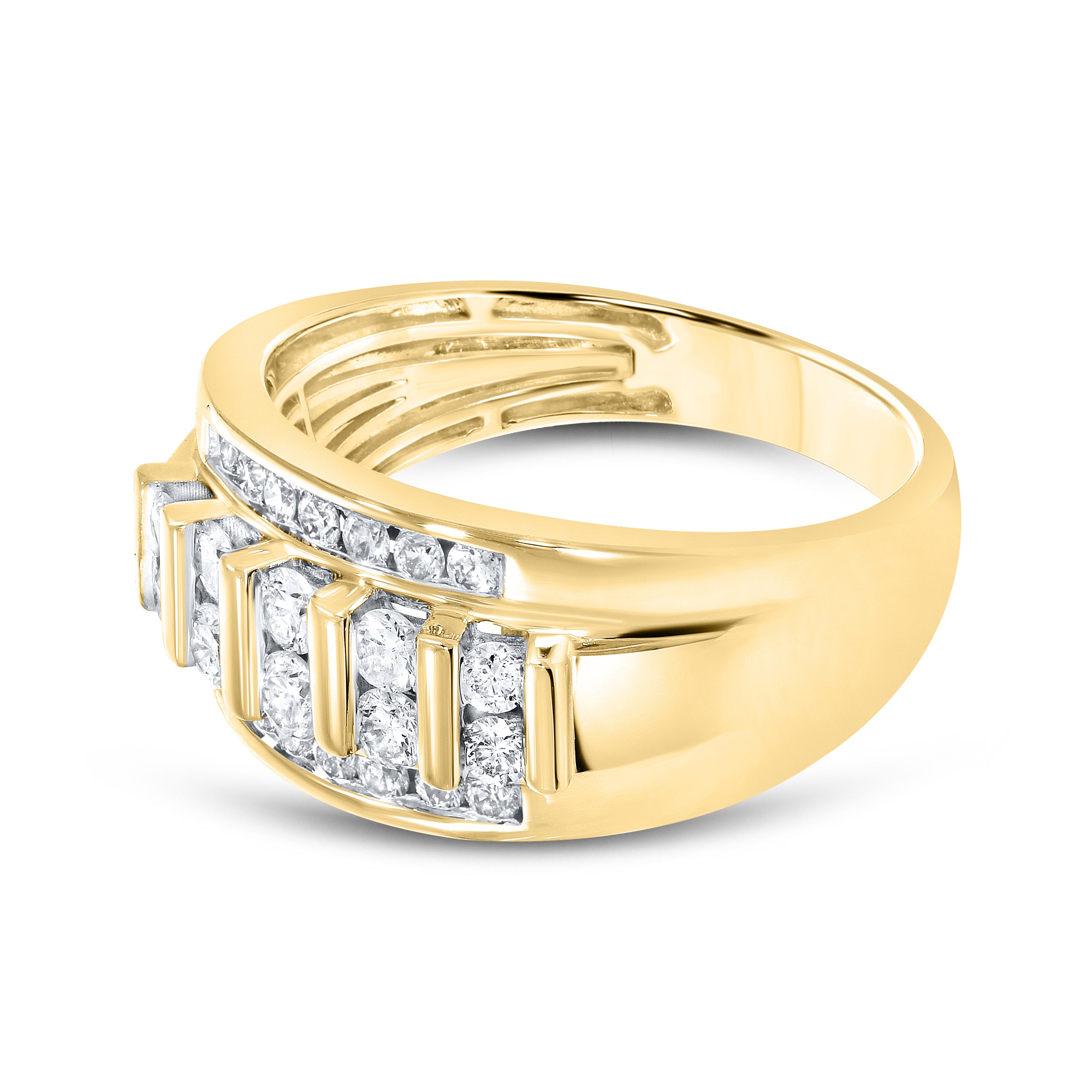 10KT YELLOW GOLD  DIAMOND MEN’S  BAND 0.73 CTW