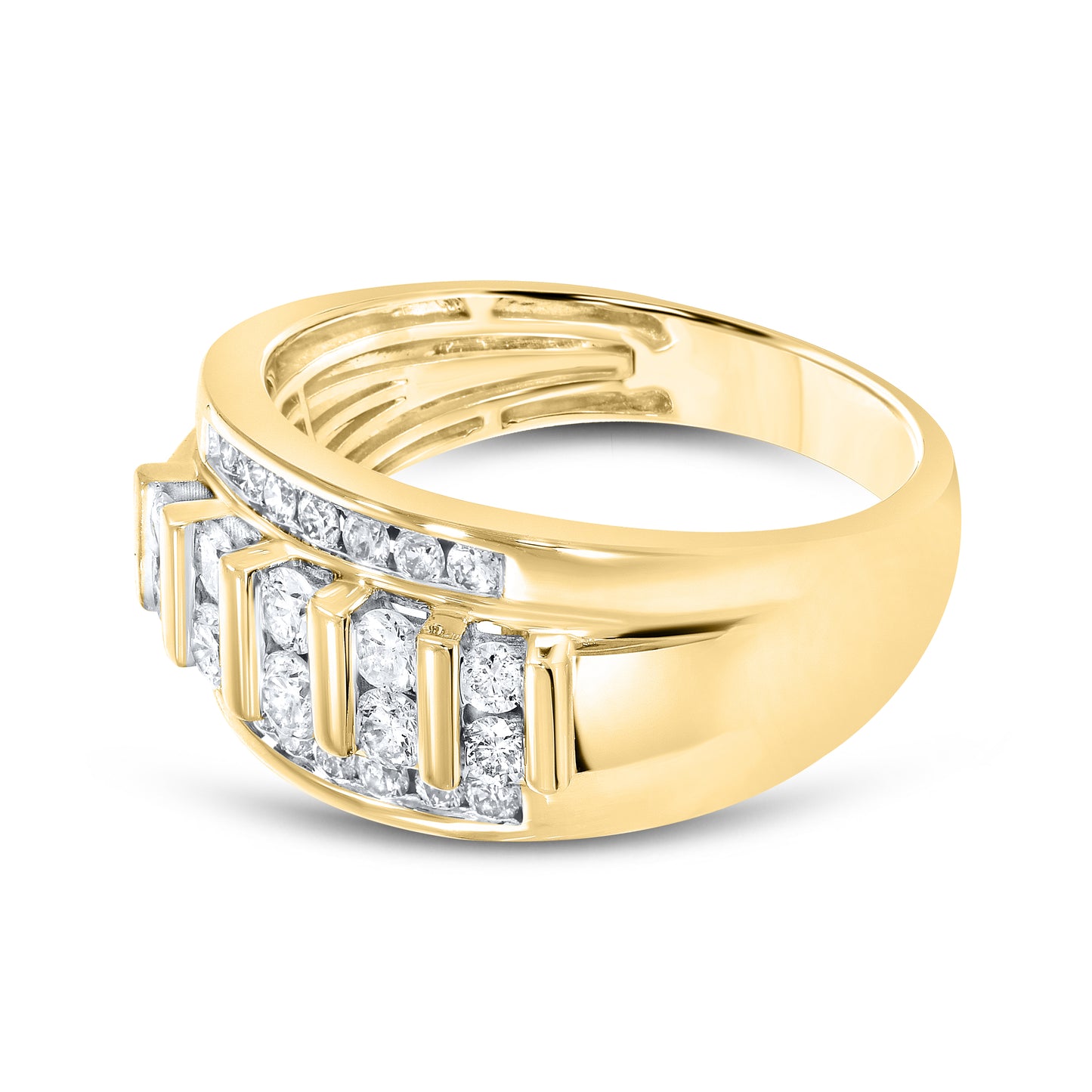 10KT YELLOW GOLD  DIAMOND MEN’S  BAND 0.73 CTW
