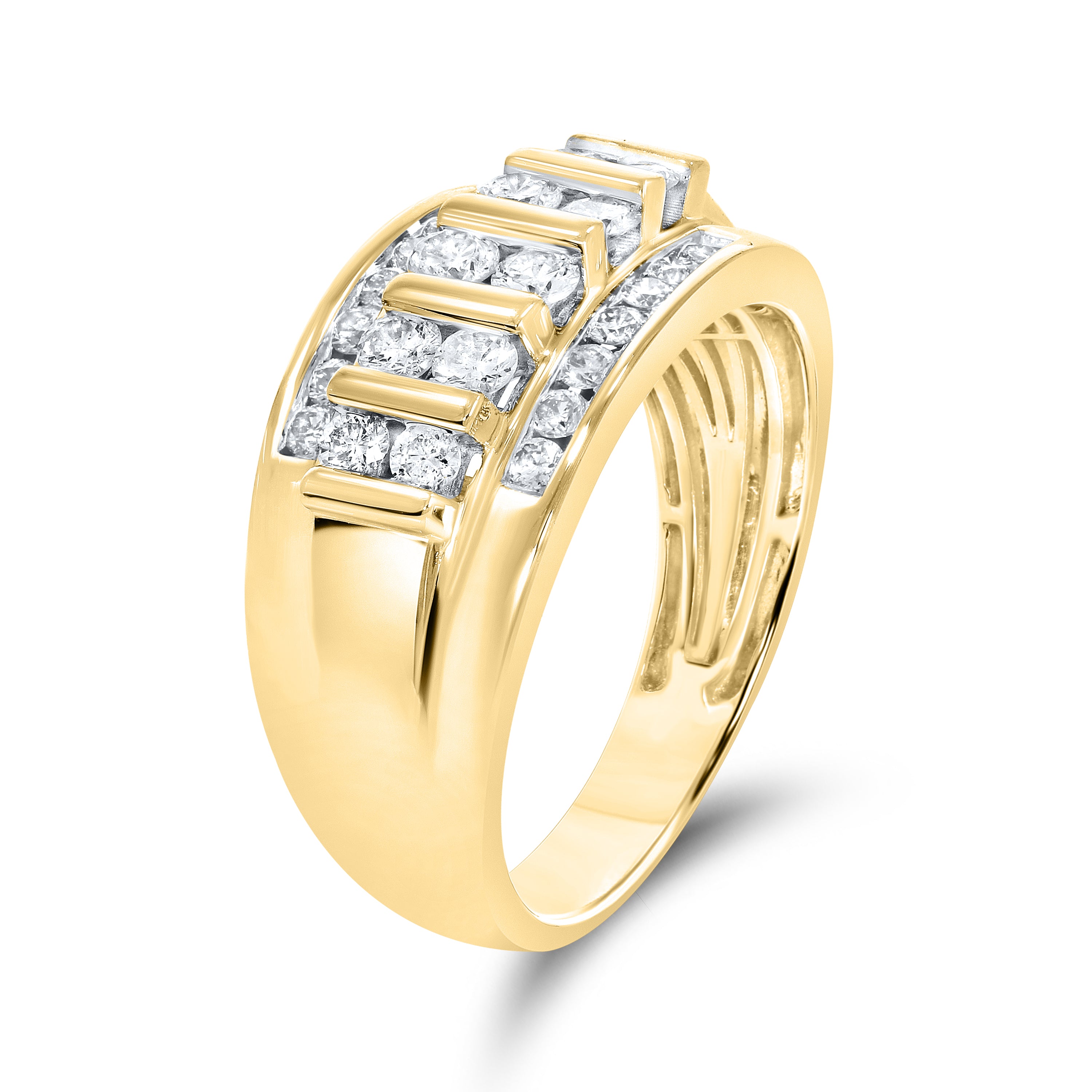 10KT YELLOW GOLD  DIAMOND MEN’S  BAND 0.73 CTW