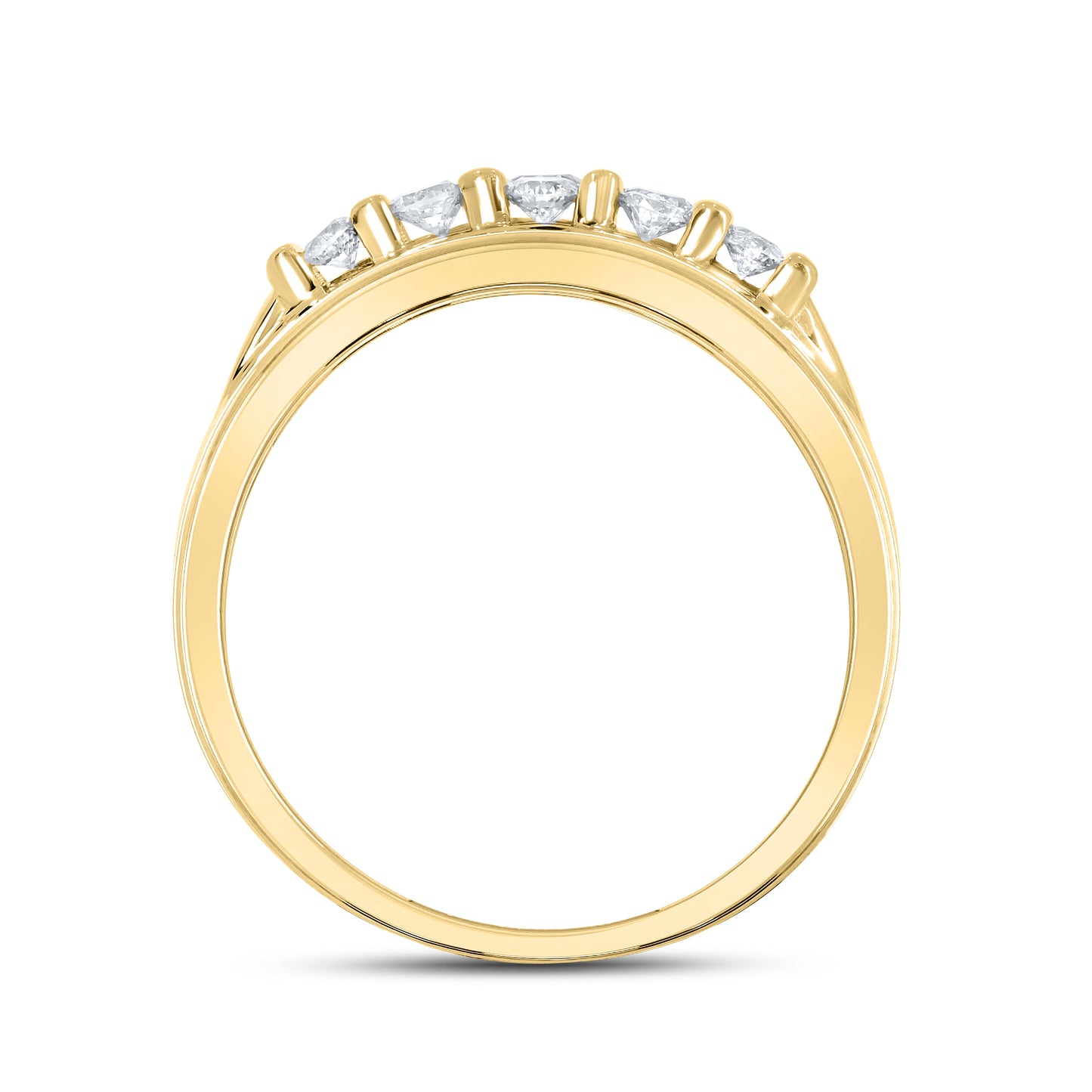 10KT YELLOW GOLD  DIAMOND MEN’S  BAND 0.73 CTW
