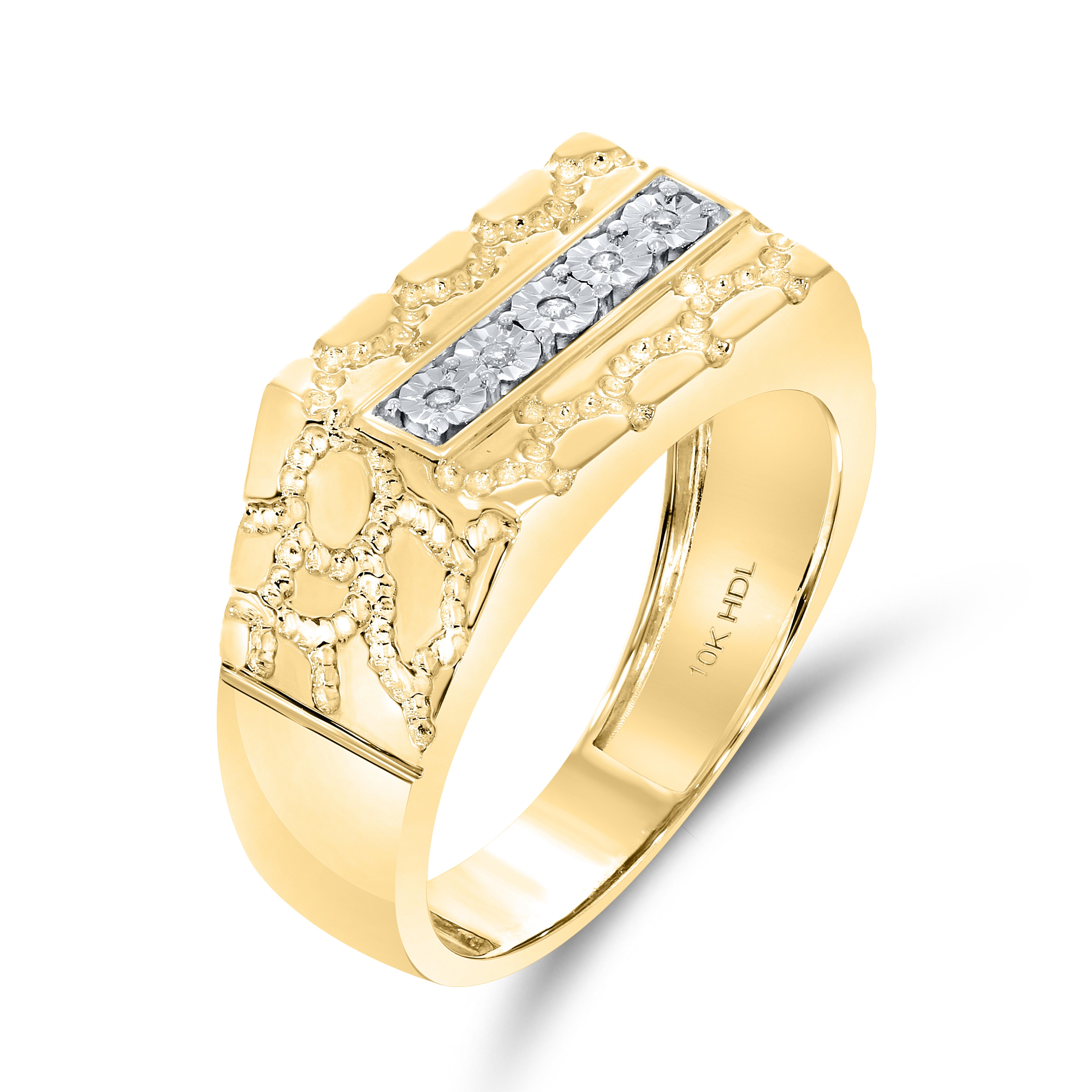 10kt Yellow Gold 0.03 CTW Men’s Diamond Ring