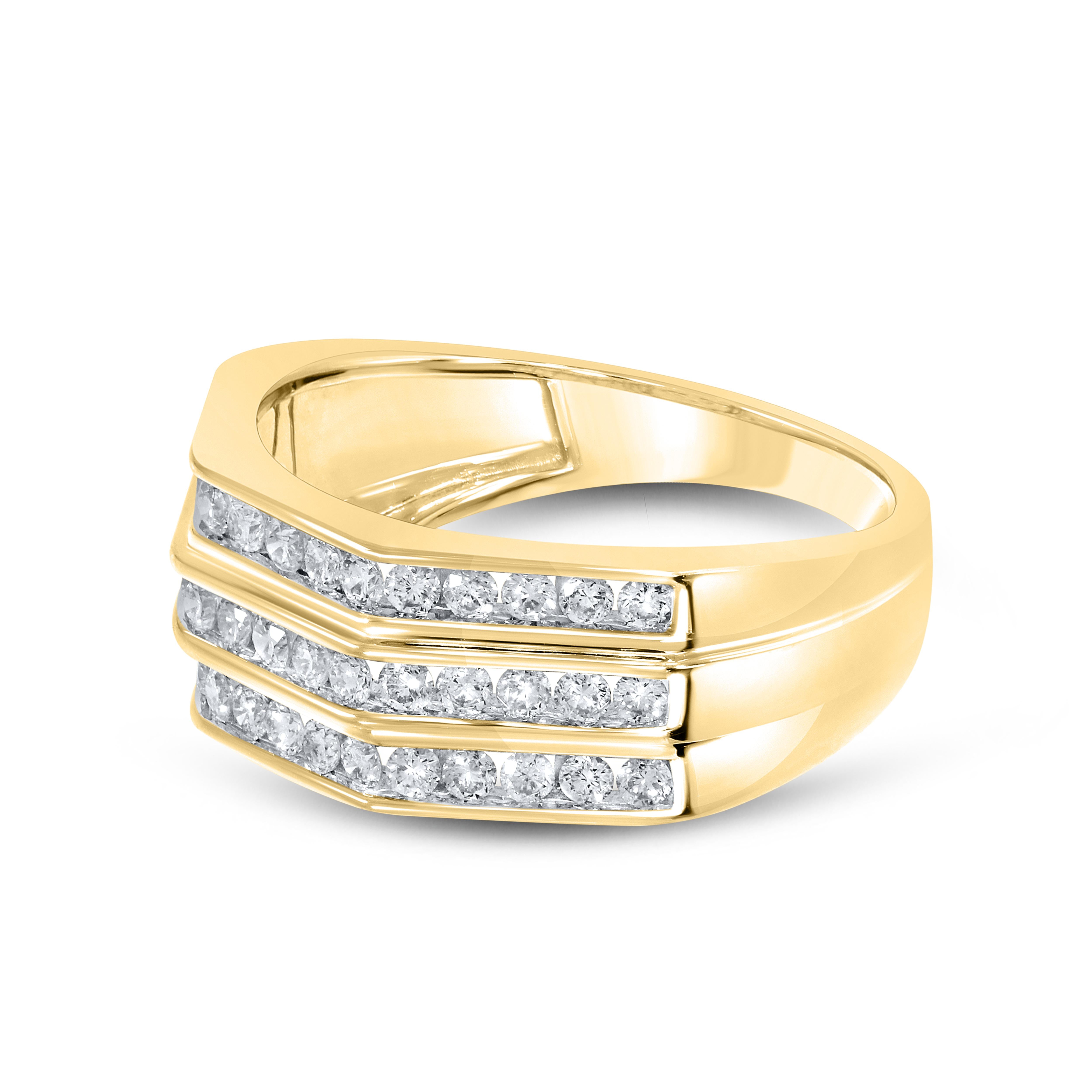 14k Yellow Gold 0.99 ctw Diamond Men’s Ring