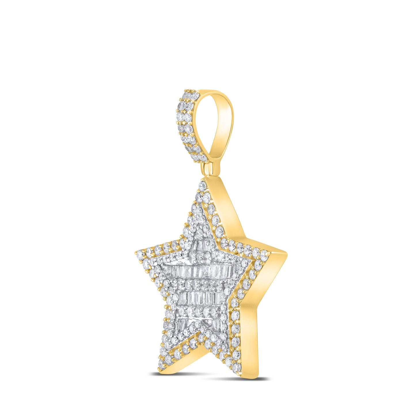 10kt Yellow Gold 1.49 ctw Diamond Five point star charm