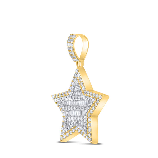 10kt Yellow Gold 1.49 ctw Diamond Five point star charm
