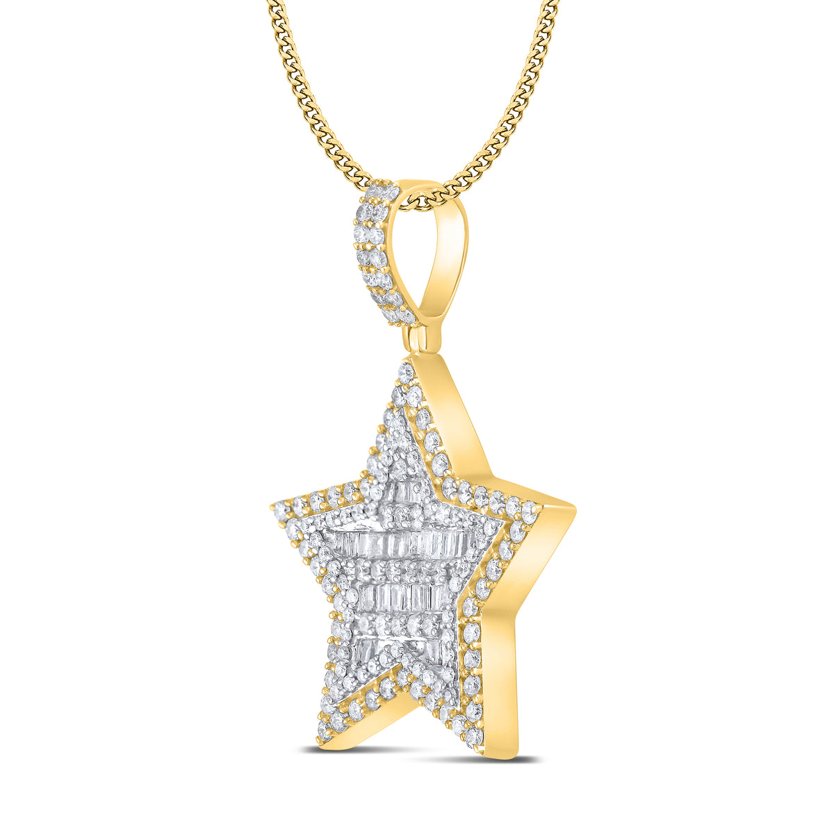 10kt Yellow Gold 1.49 ctw Diamond Five point star charm