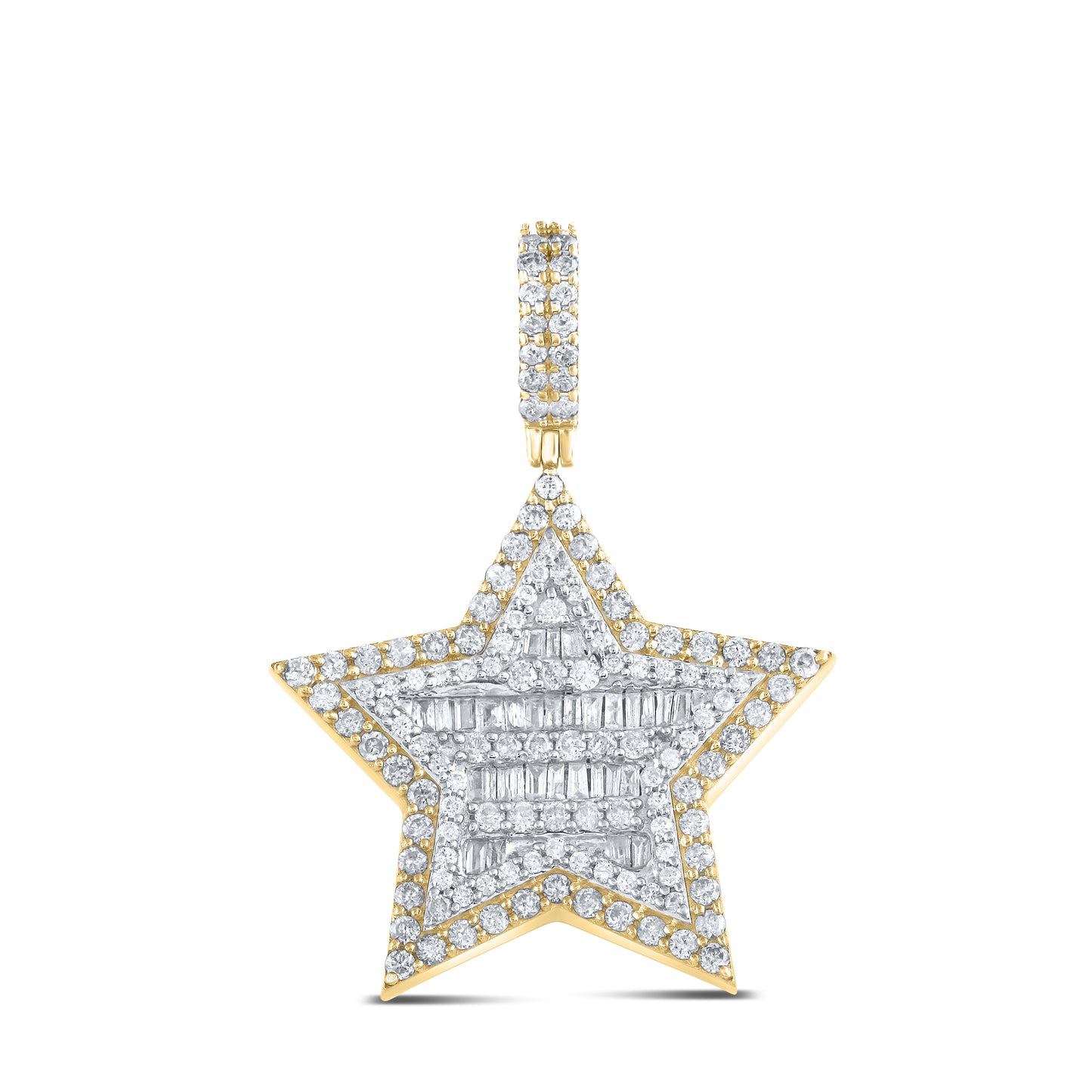 10kt Yellow Gold 1.49 ctw Diamond Five point star charm