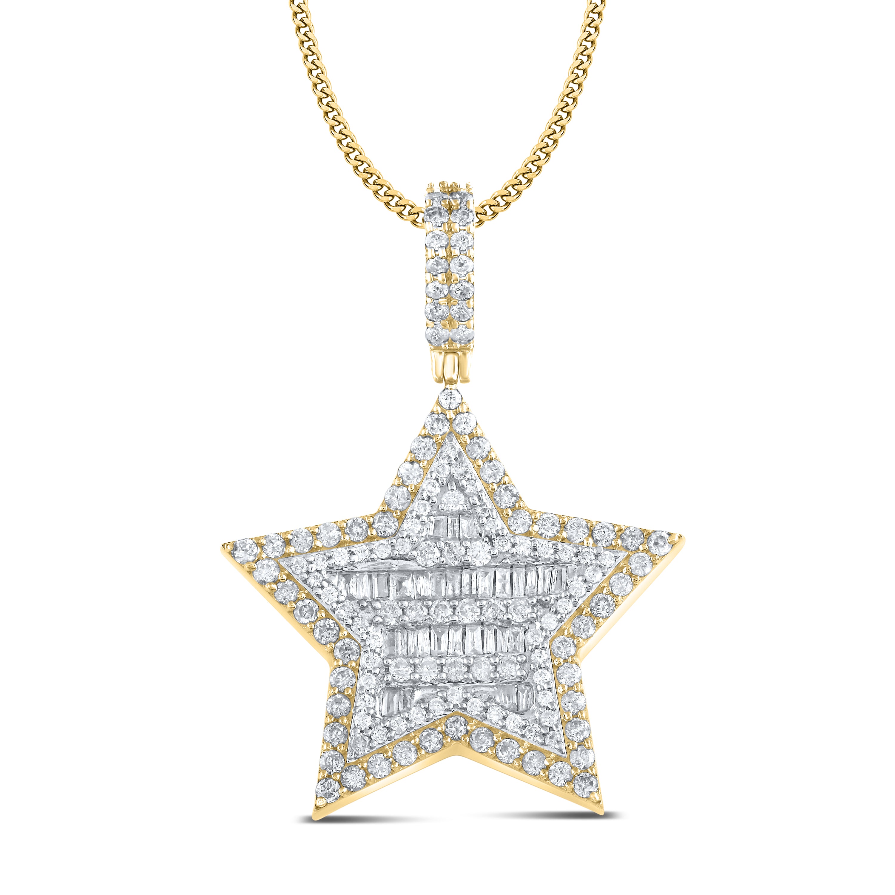 10kt Yellow Gold 1.49 ctw Diamond Five point star charm