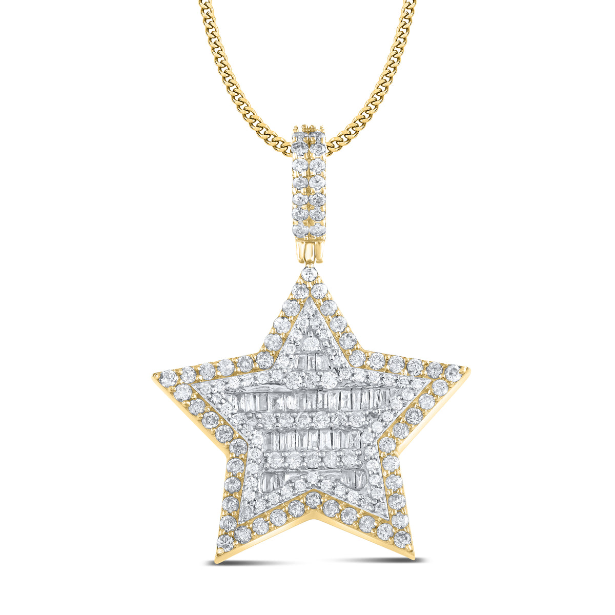10kt Yellow Gold 1.49 ctw Diamond Five point star charm