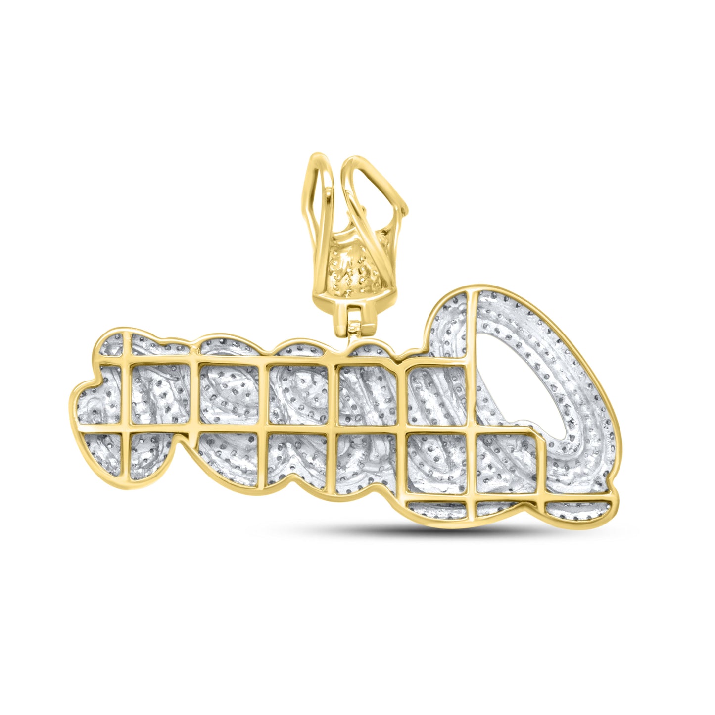 10kt Yellow Gold 1.20 CTW Diamond Queen charm Pendant