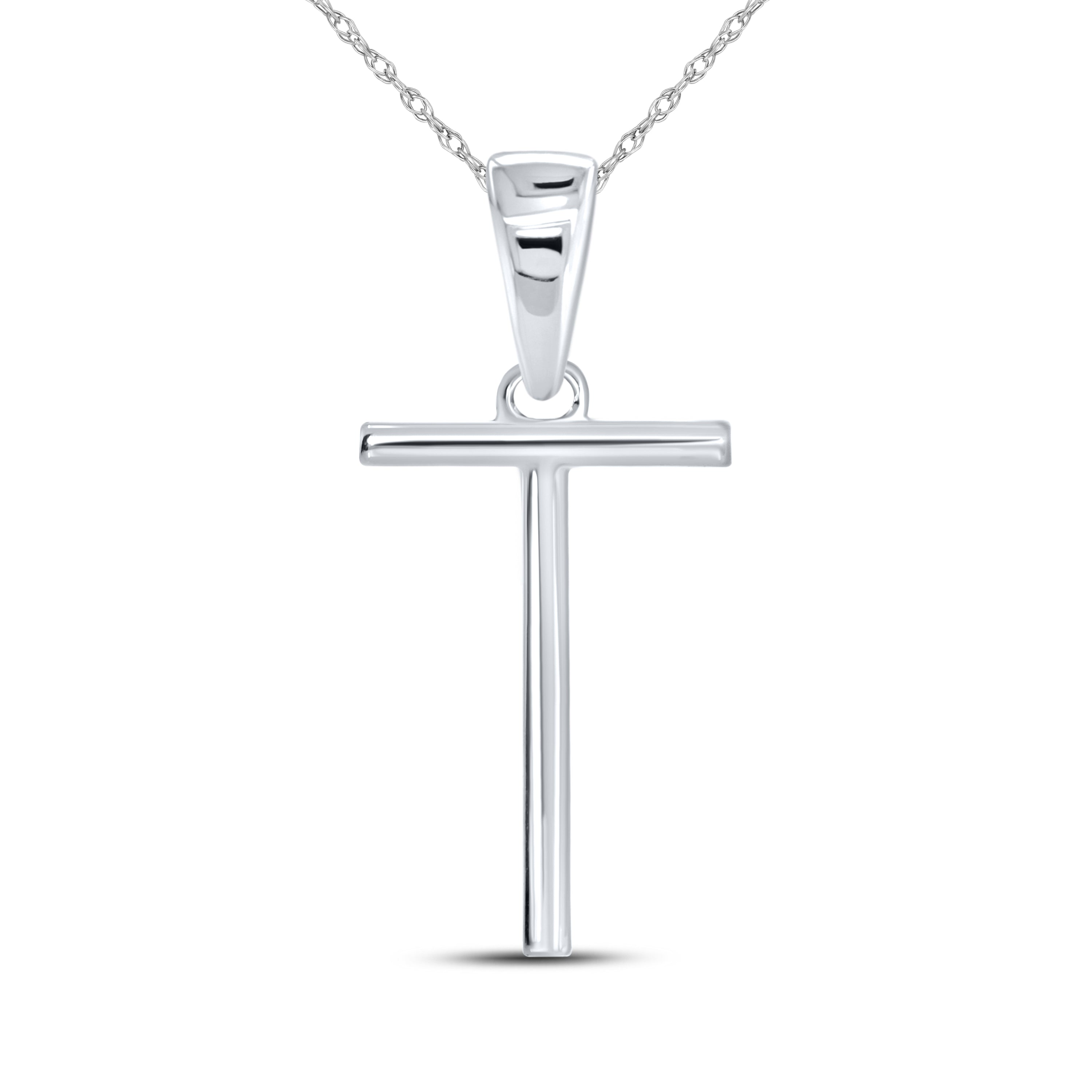 10KT White Gold 0.06CTW DIAMOND INITIAL T