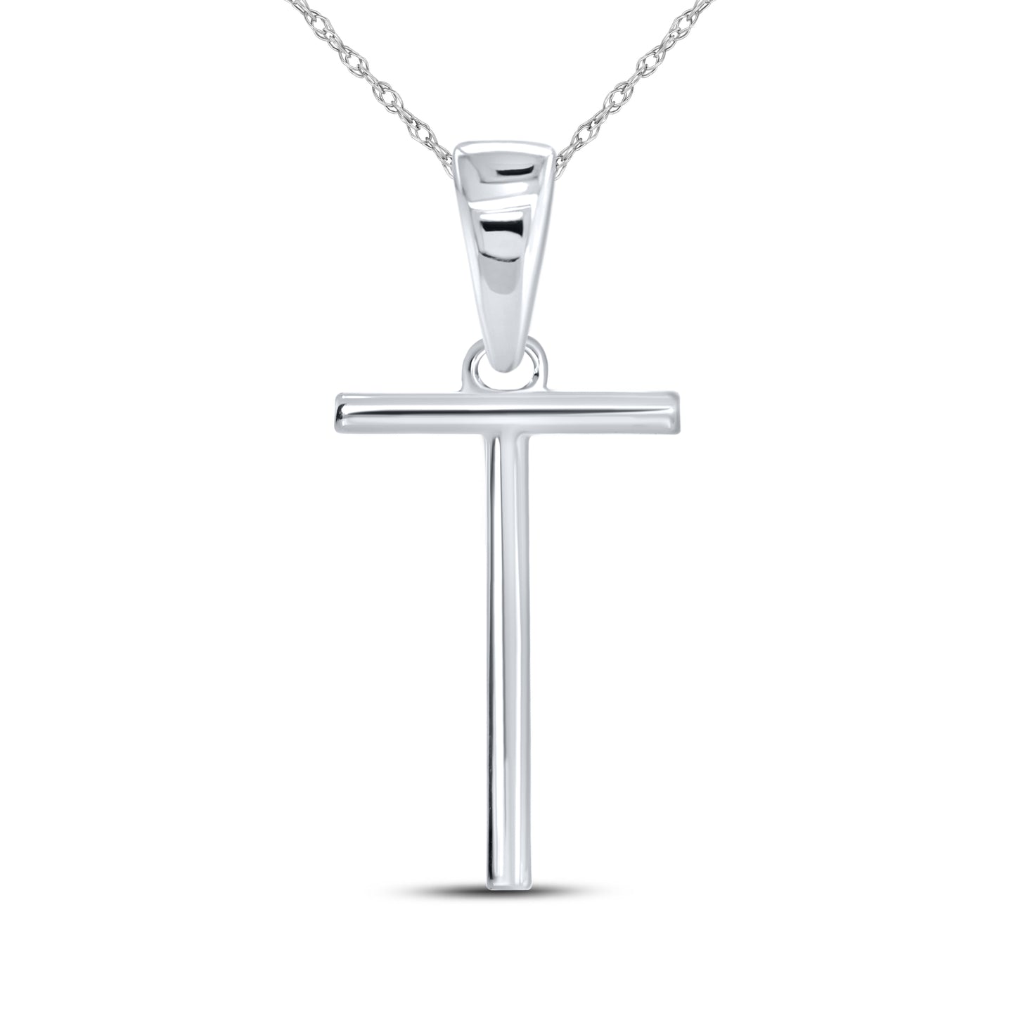 10KT White Gold 0.06CTW DIAMOND INITIAL T