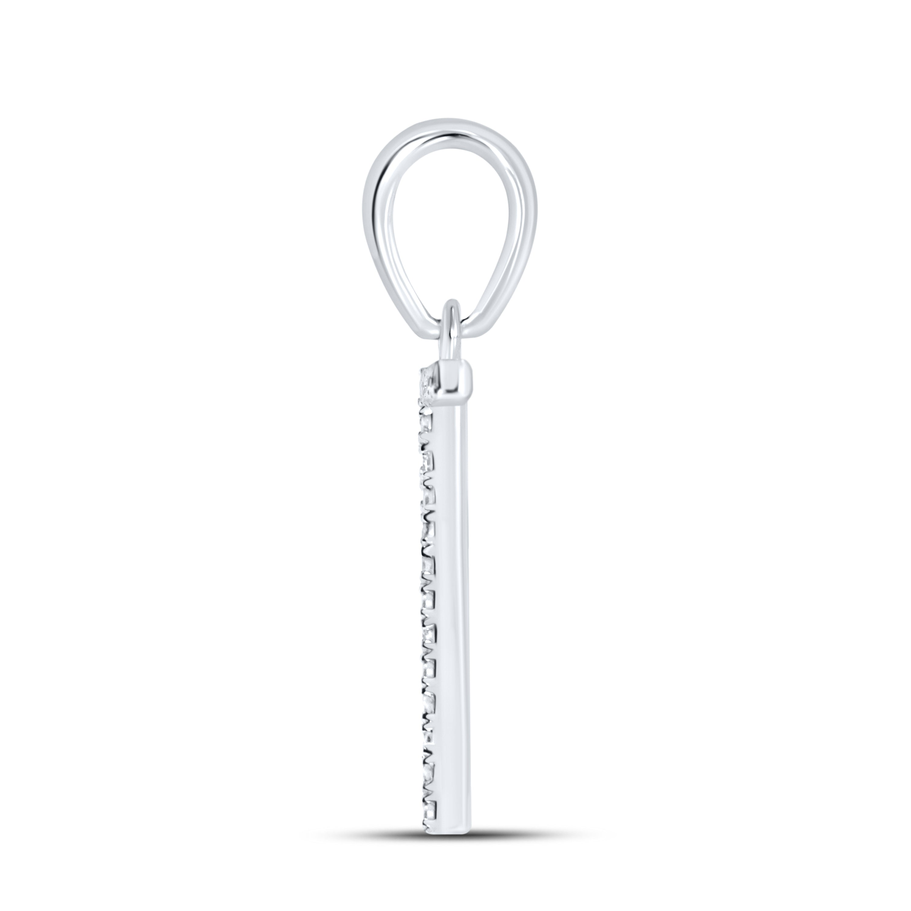 10KT White Gold 0.06CTW DIAMOND INITIAL T