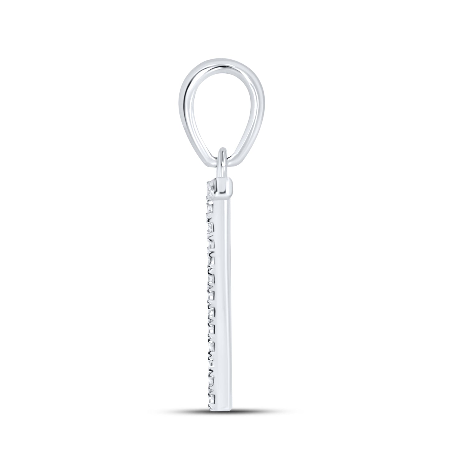 10KT White Gold 0.06CTW DIAMOND INITIAL T