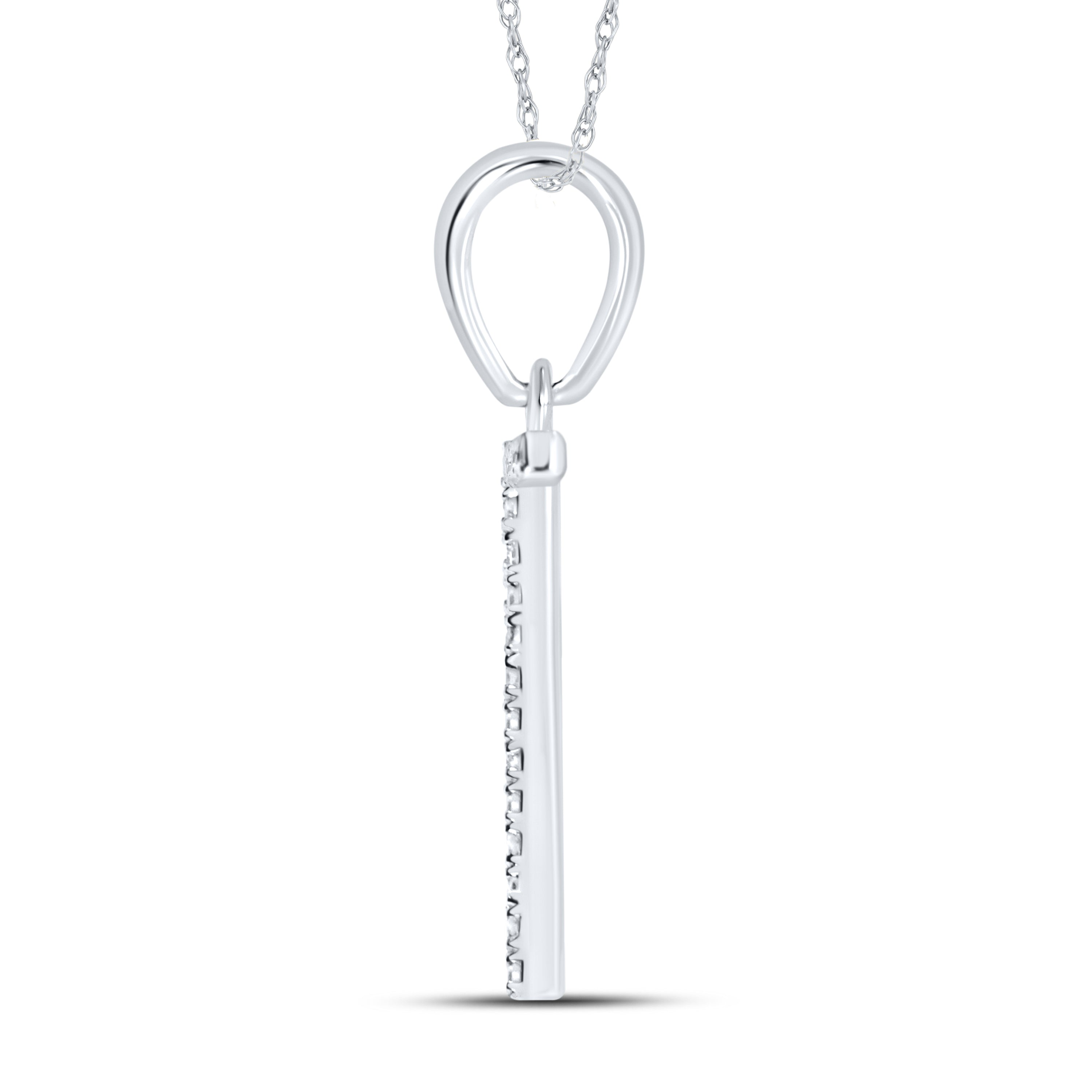 10KT White Gold 0.06CTW DIAMOND INITIAL T