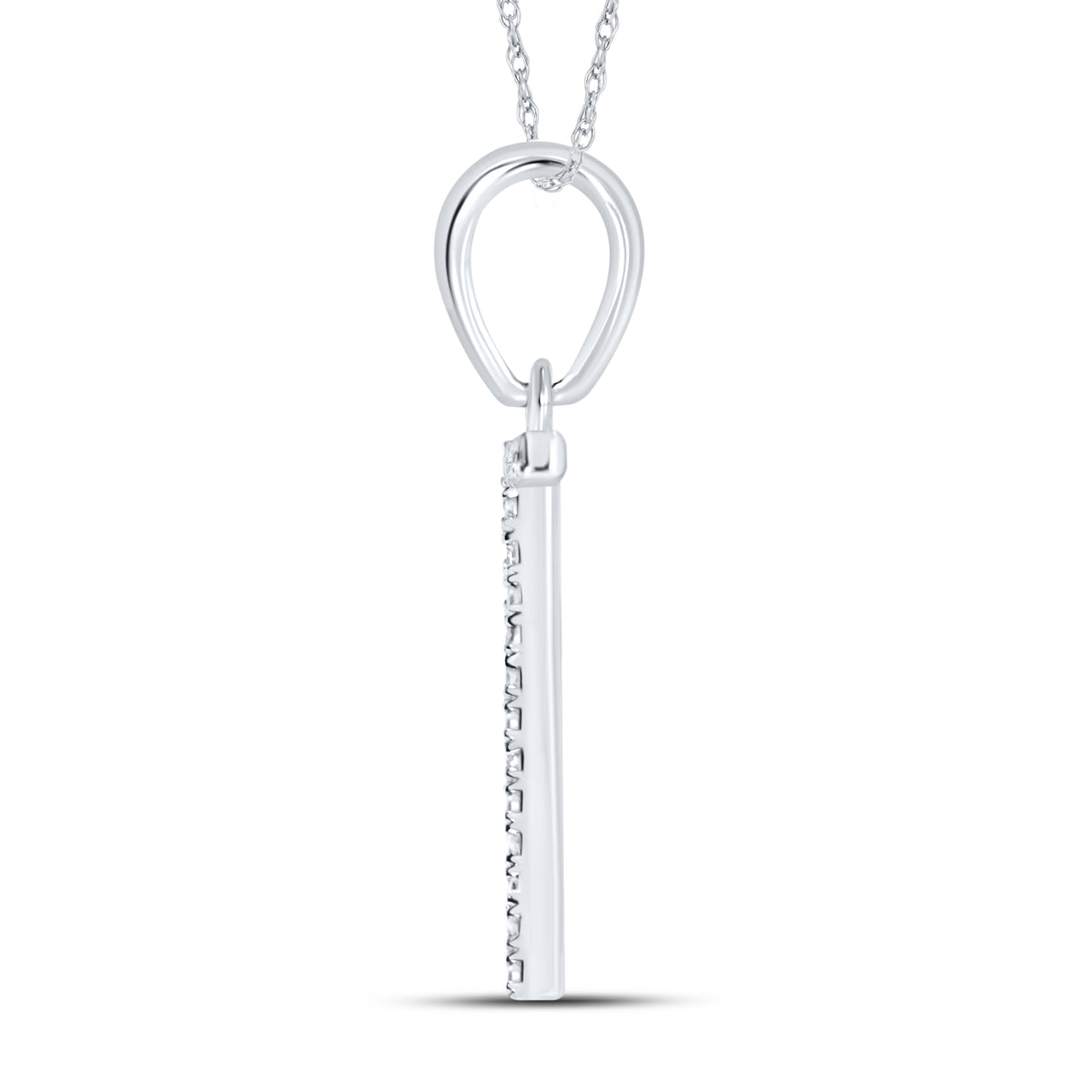 10KT White Gold 0.06CTW DIAMOND INITIAL T