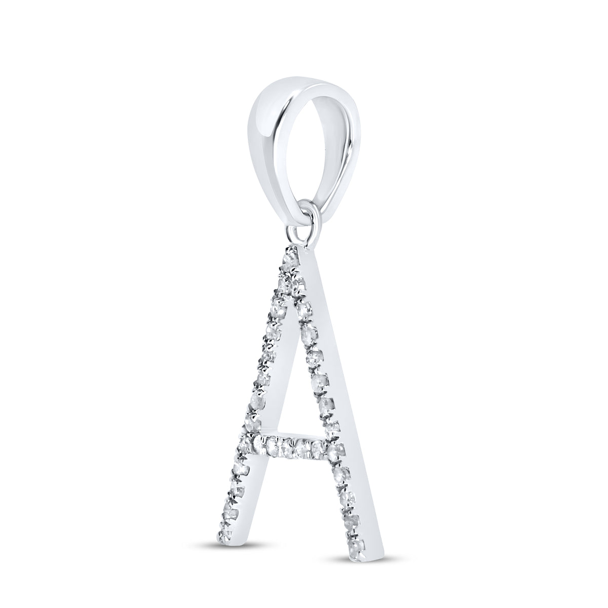 10kt White Gold 0.09 CTW DIAMOND INITIAL A