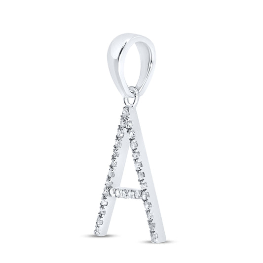 10kt White Gold 0.09 CTW DIAMOND INITIAL A