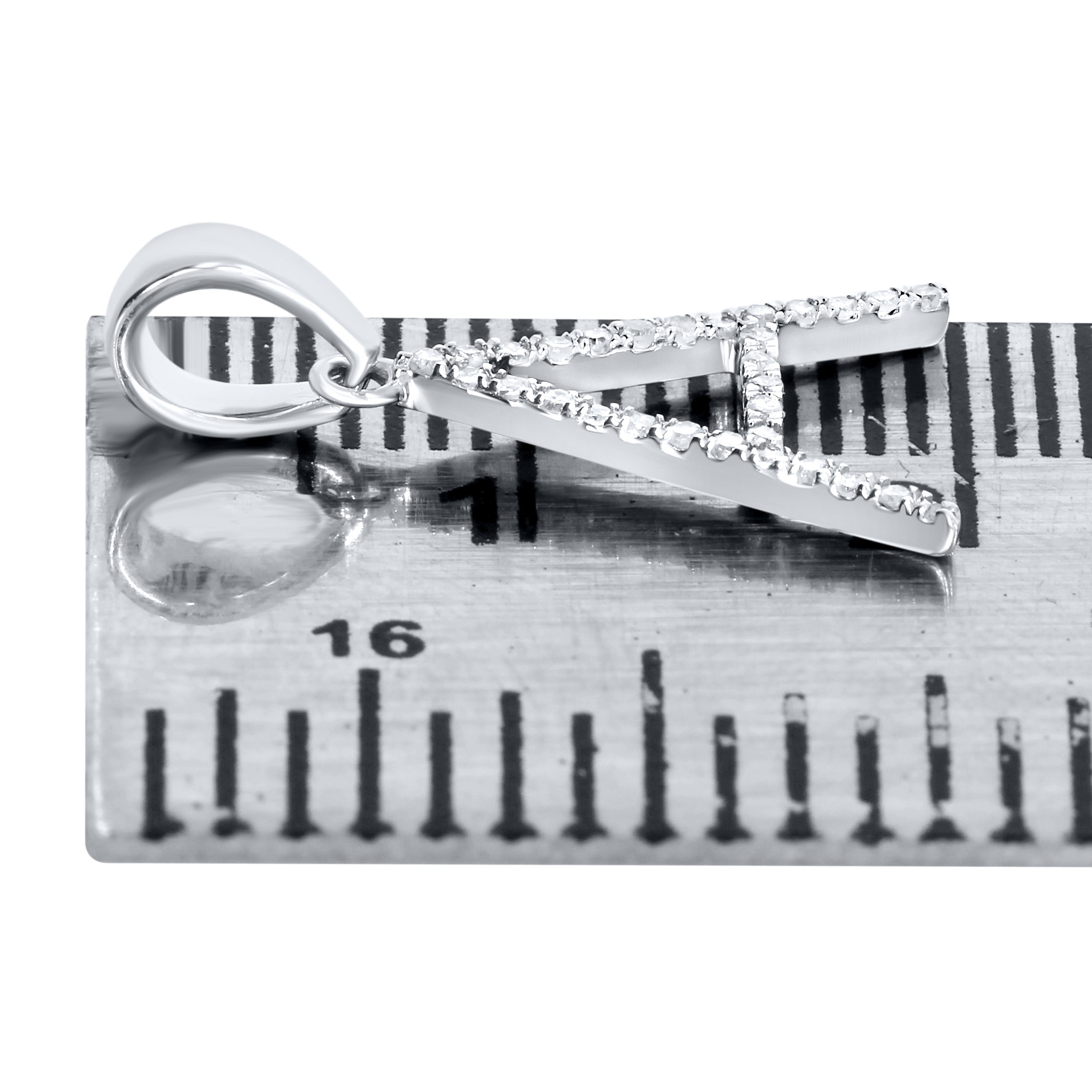 10kt White Gold 0.09 CTW DIAMOND INITIAL A