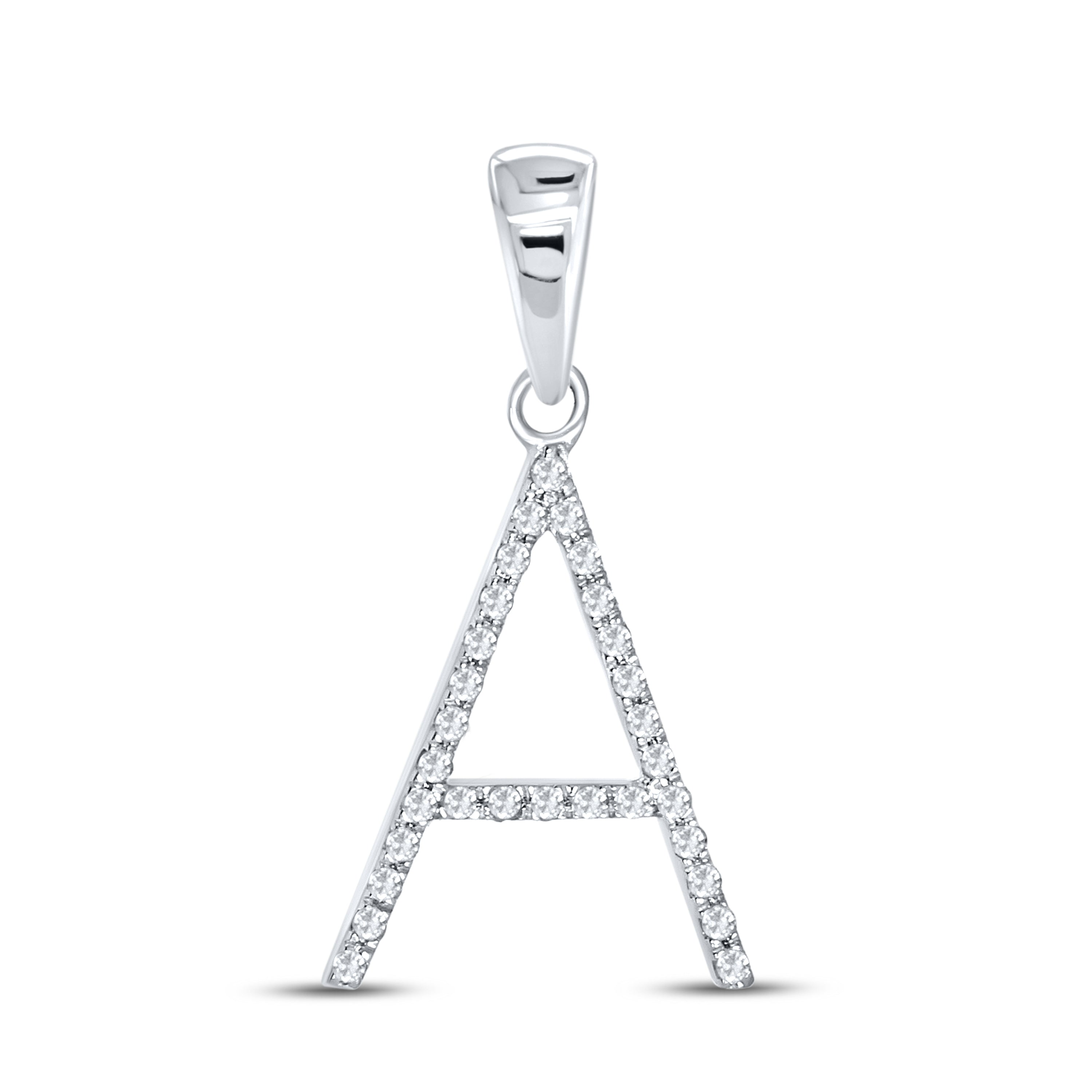 10kt White Gold 0.09 CTW DIAMOND INITIAL A