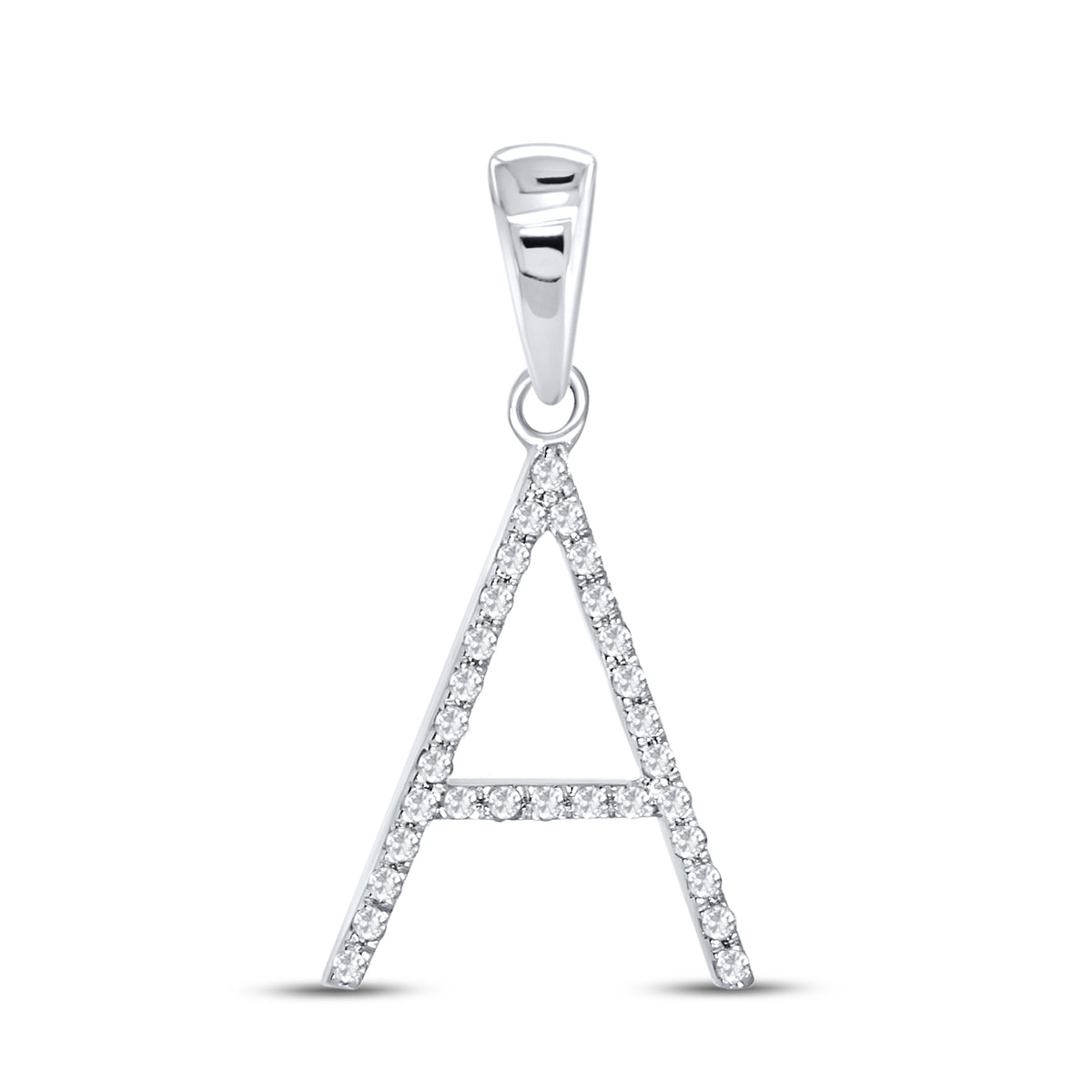 10kt White Gold 0.09 CTW DIAMOND INITIAL A