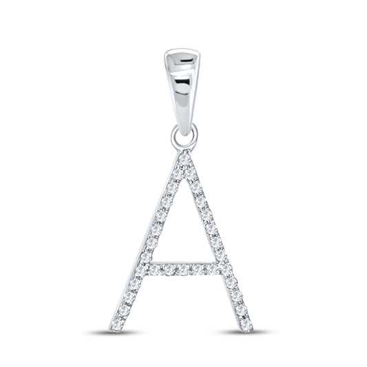 10kt White Gold 0.09 CTW DIAMOND INITIAL A