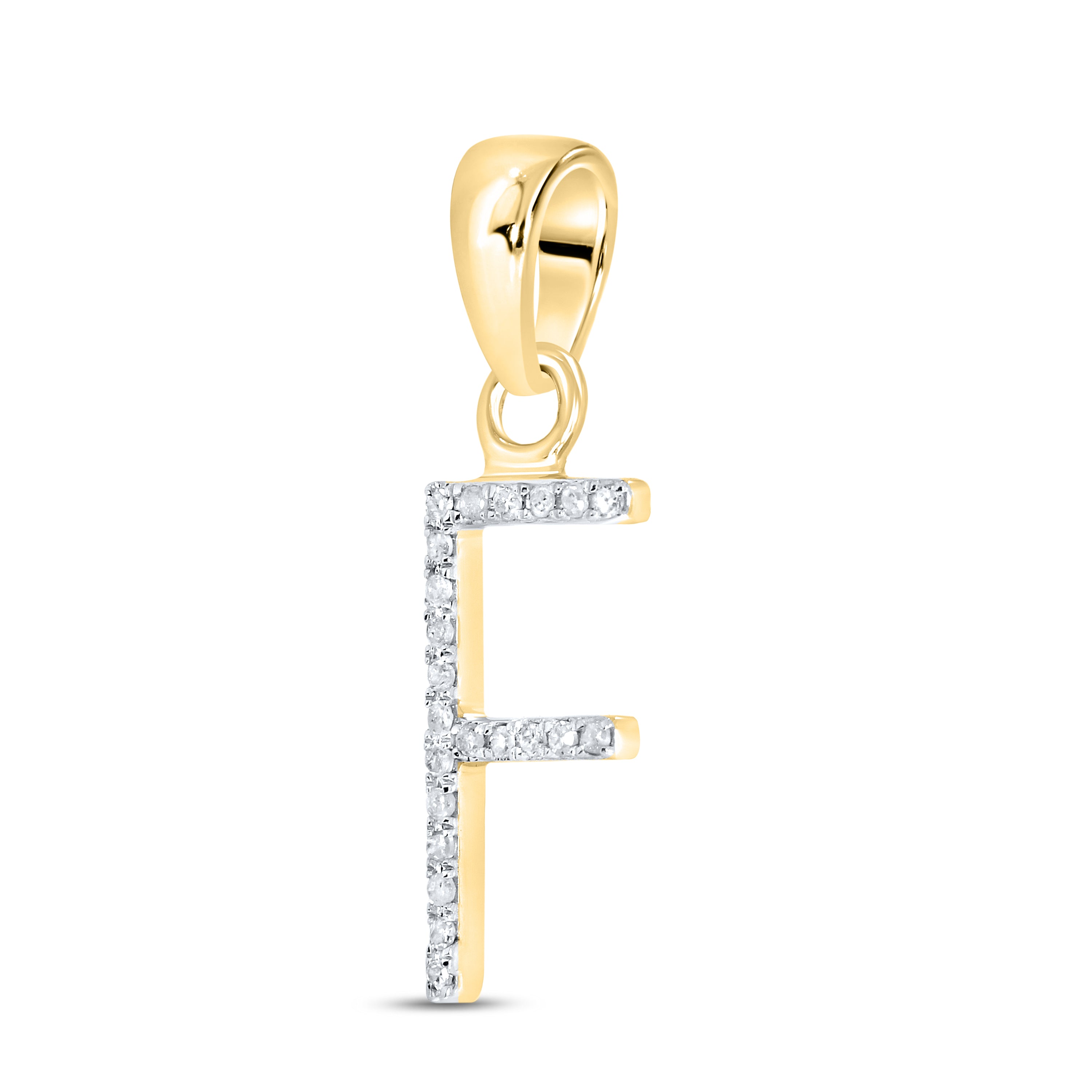 10KT Yellow Gold 0.07 CTW DIAMOND INITIAL F
