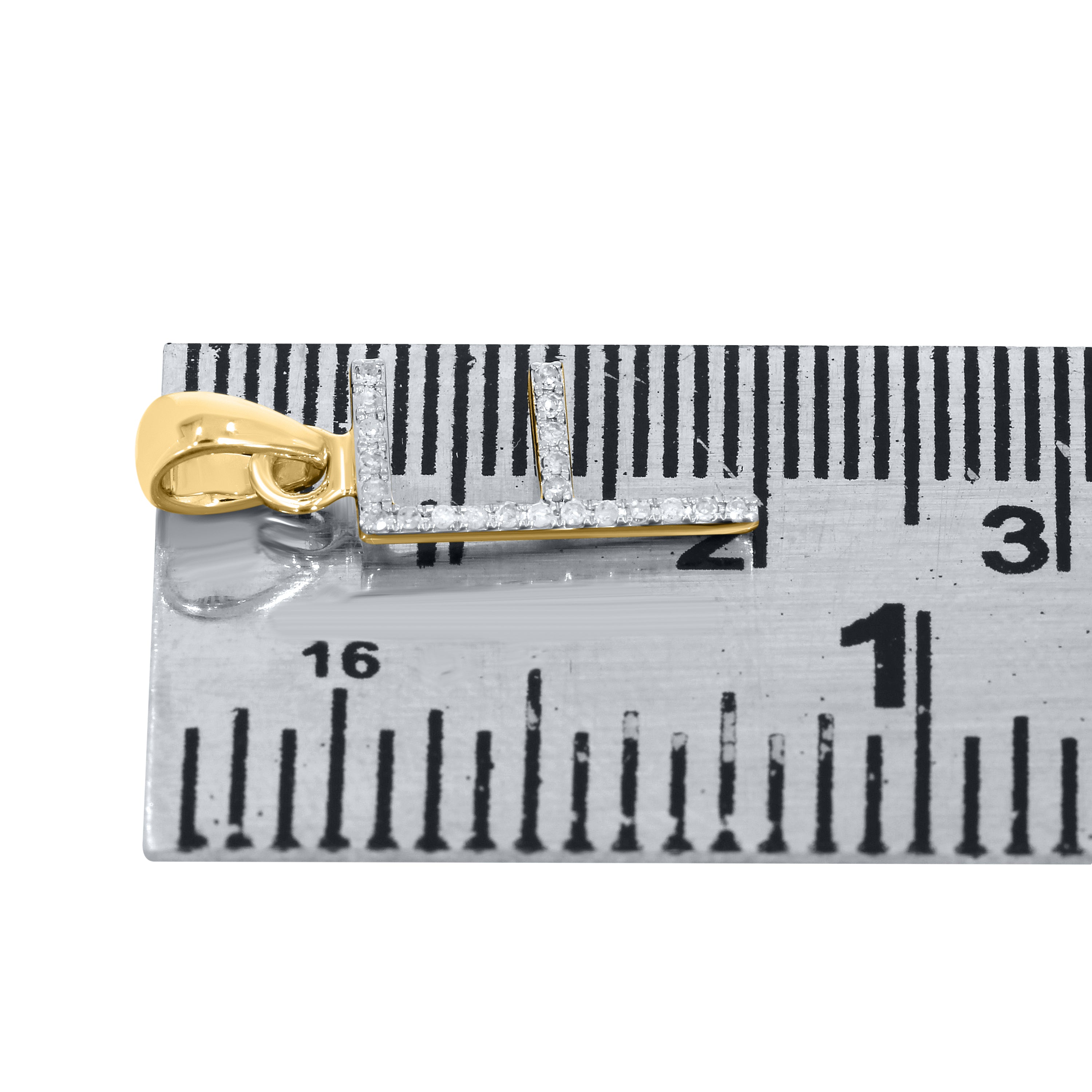 10KT Yellow Gold 0.07 CTW DIAMOND INITIAL F