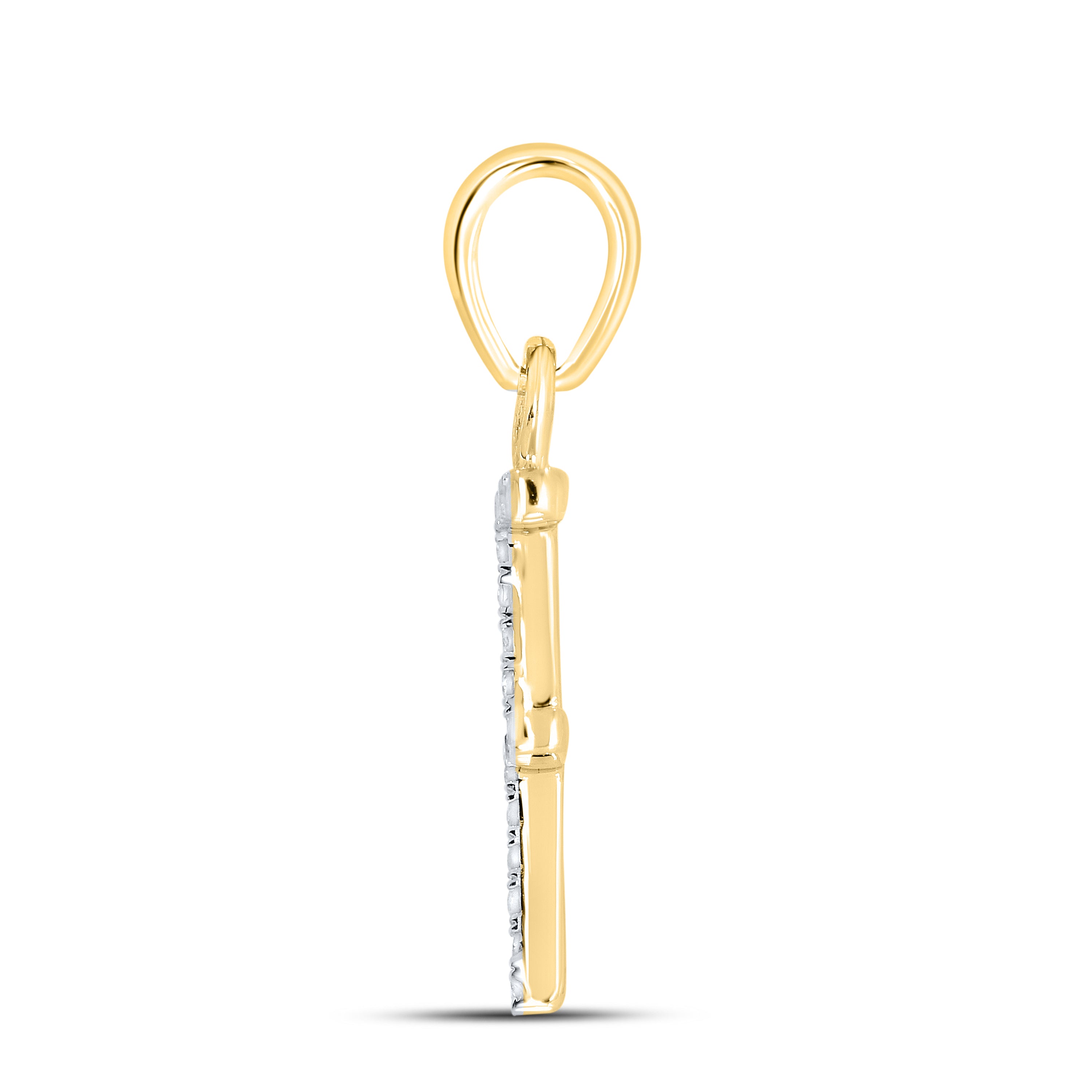 10KT Yellow Gold 0.07 CTW DIAMOND INITIAL F