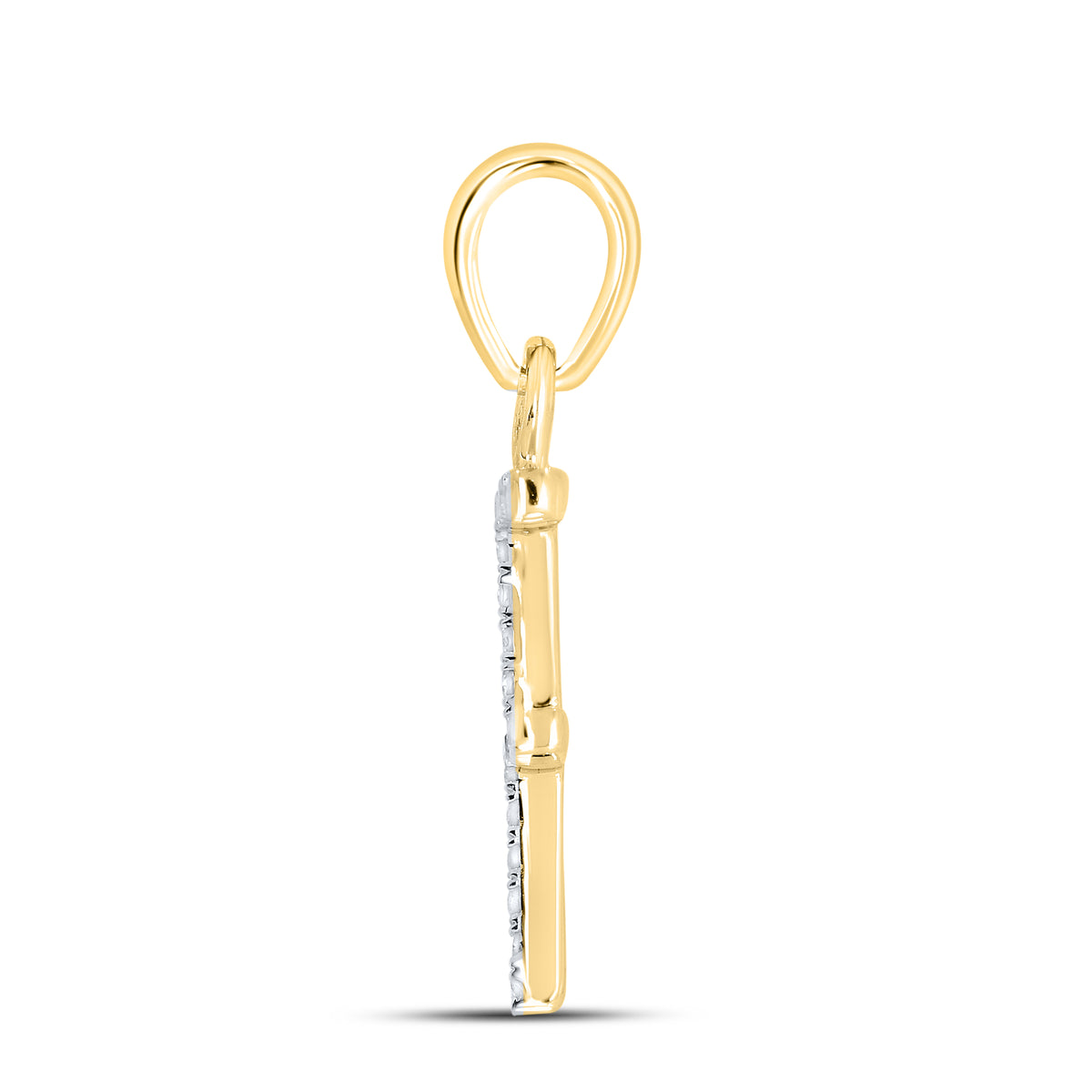 10KT Yellow Gold 0.07 CTW DIAMOND INITIAL F