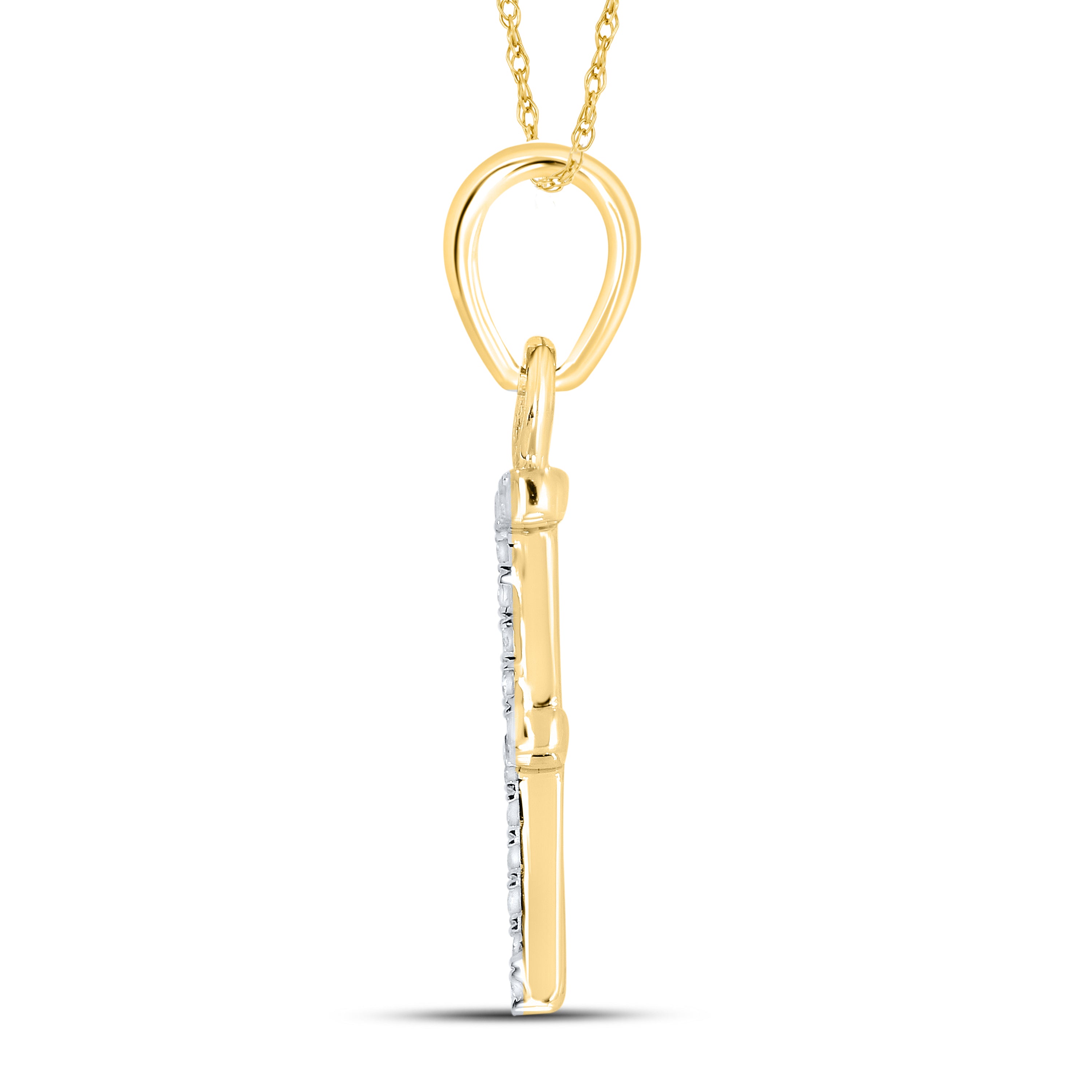 10KT Yellow Gold 0.07 CTW DIAMOND INITIAL F