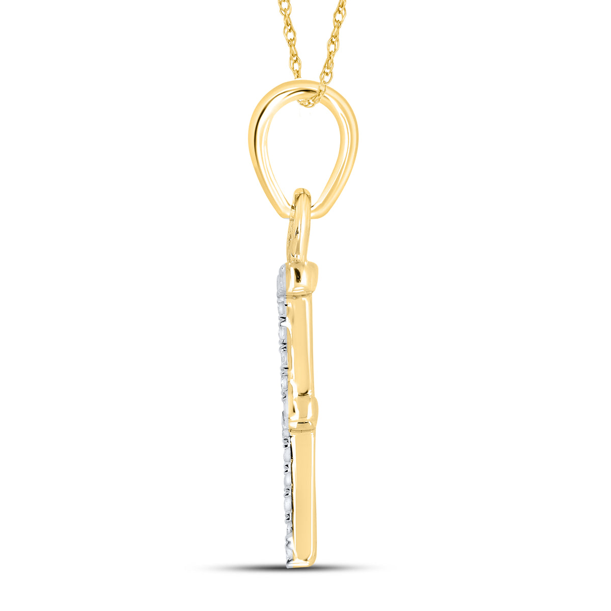 10KT Yellow Gold 0.07 CTW DIAMOND INITIAL F
